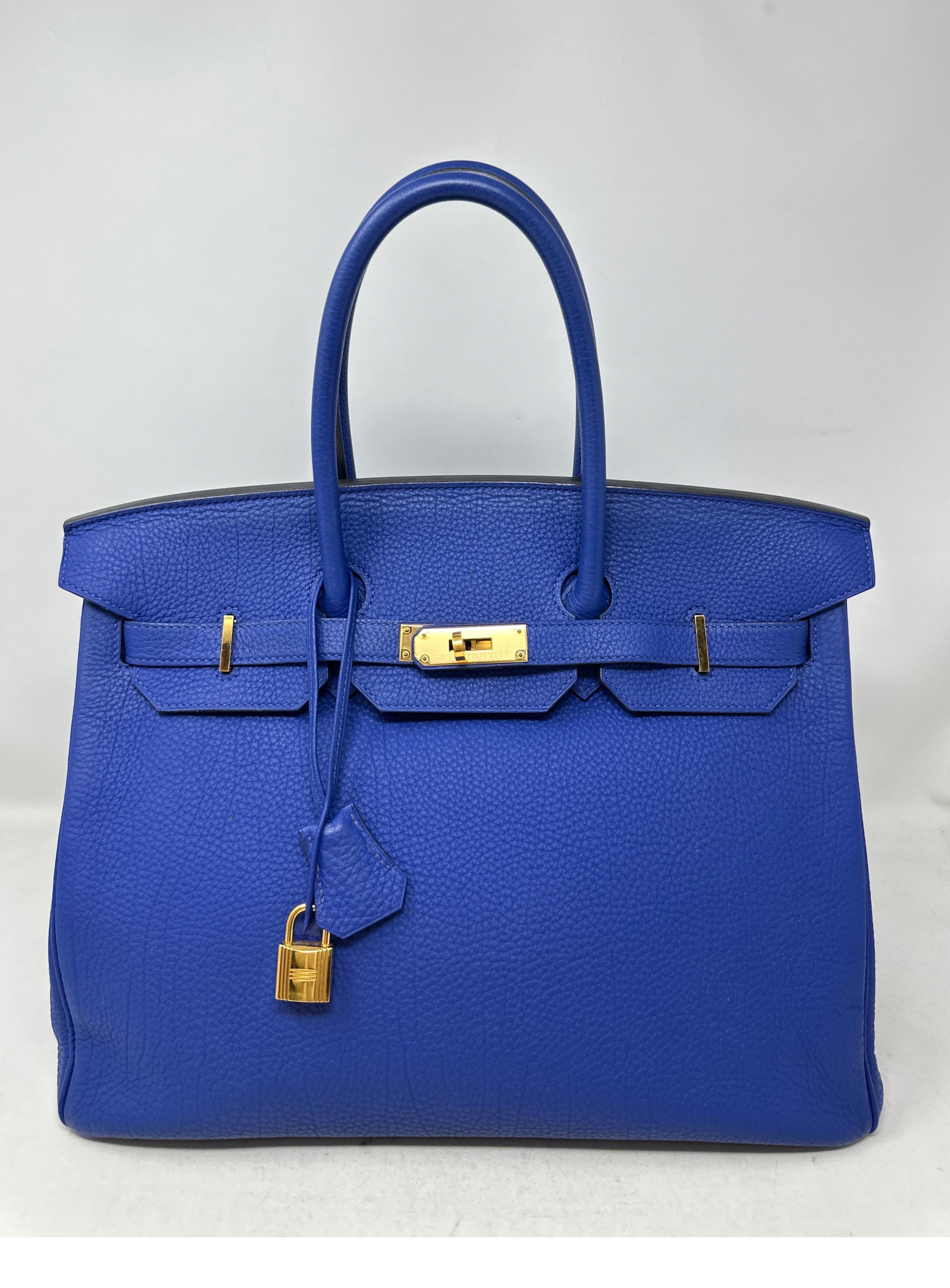 Hermes Blue Hydra Birkin 35 Bag 7
