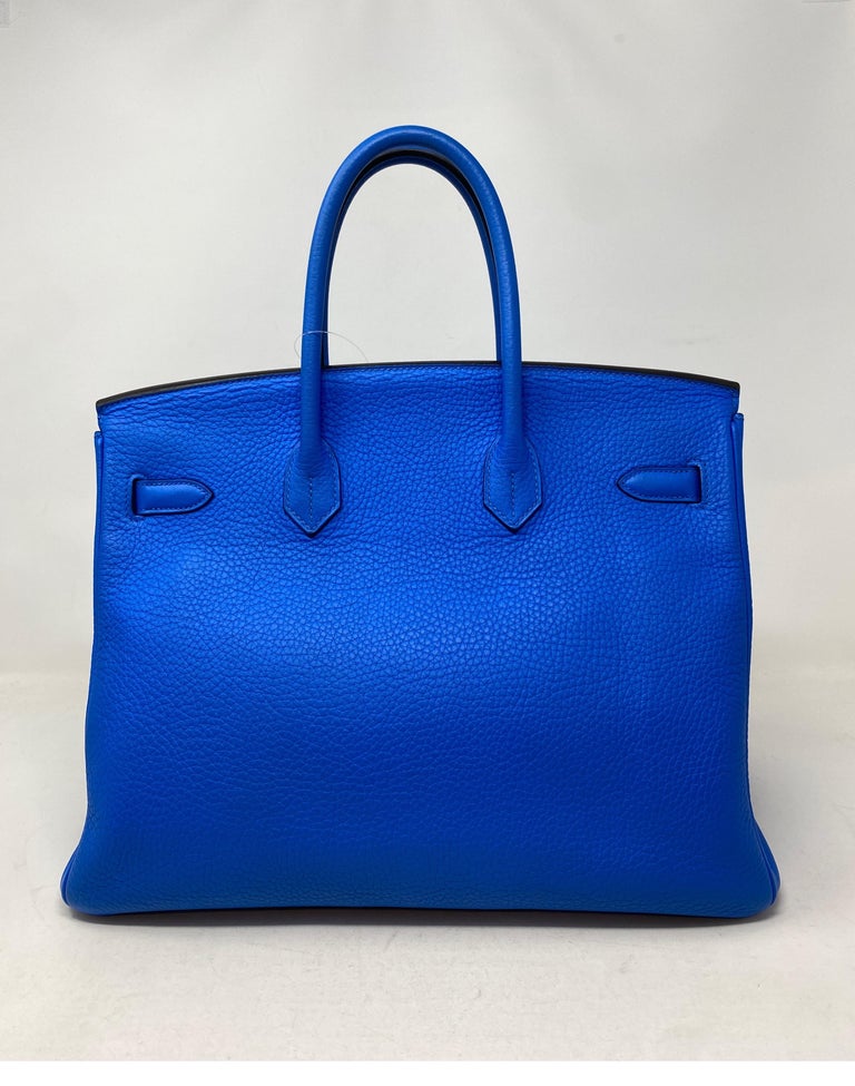 Hermes Blue Hydra Birkin 35 Bag For Sale 8
