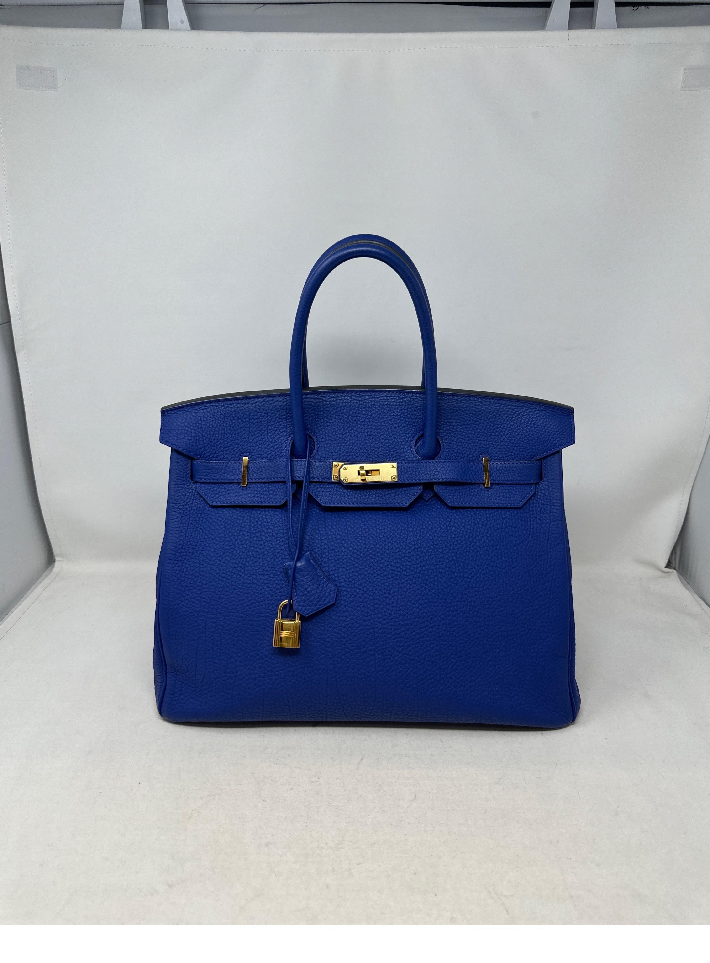 Hermes Blue Hydra Birkin 35 Bag 8