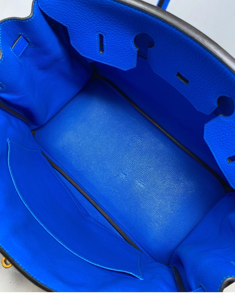 Hermes Blue Hydra Birkin 35 Bag For Sale 9