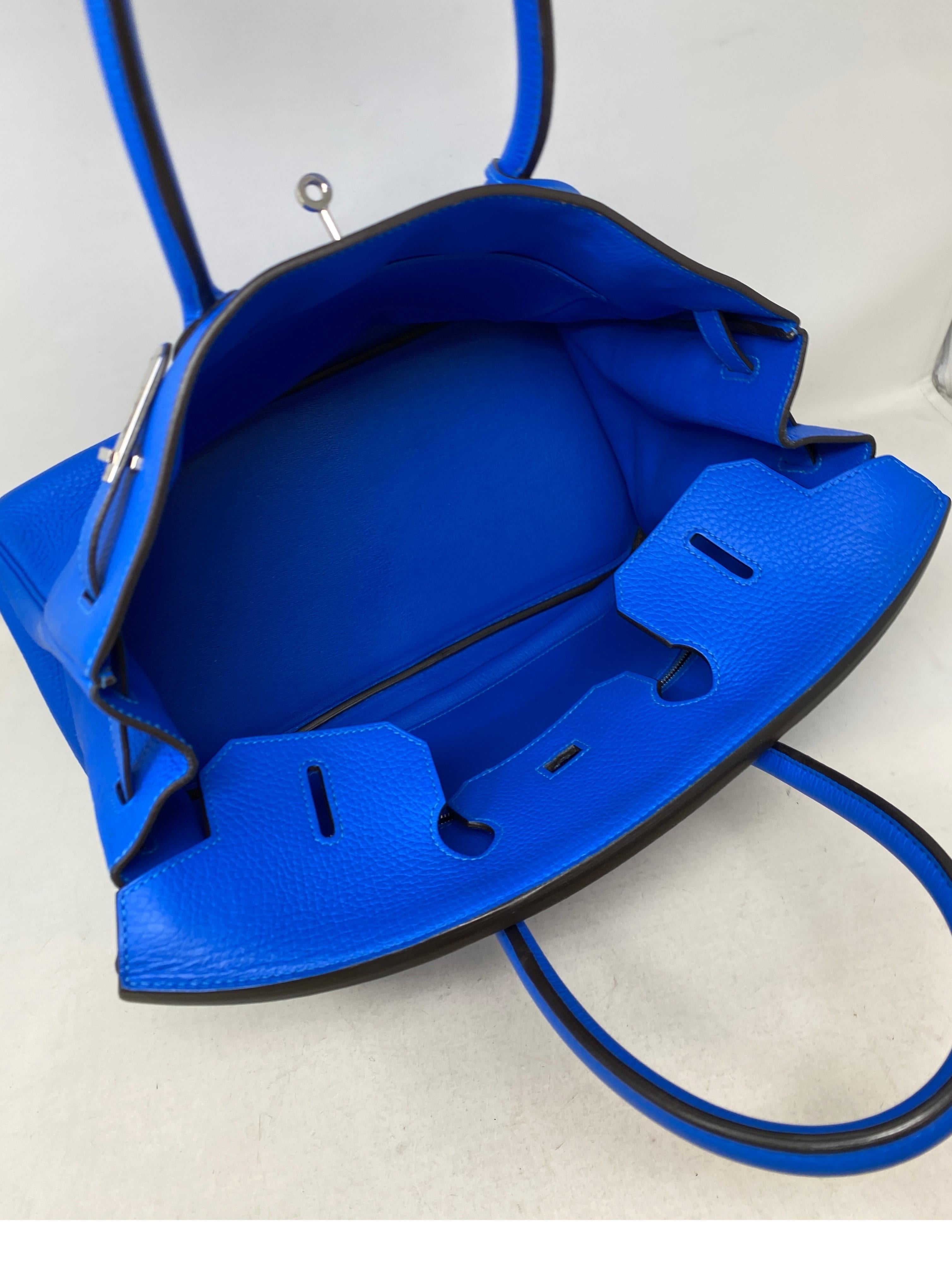 Hermes Blue Hydra Birkin 35 Bag 9