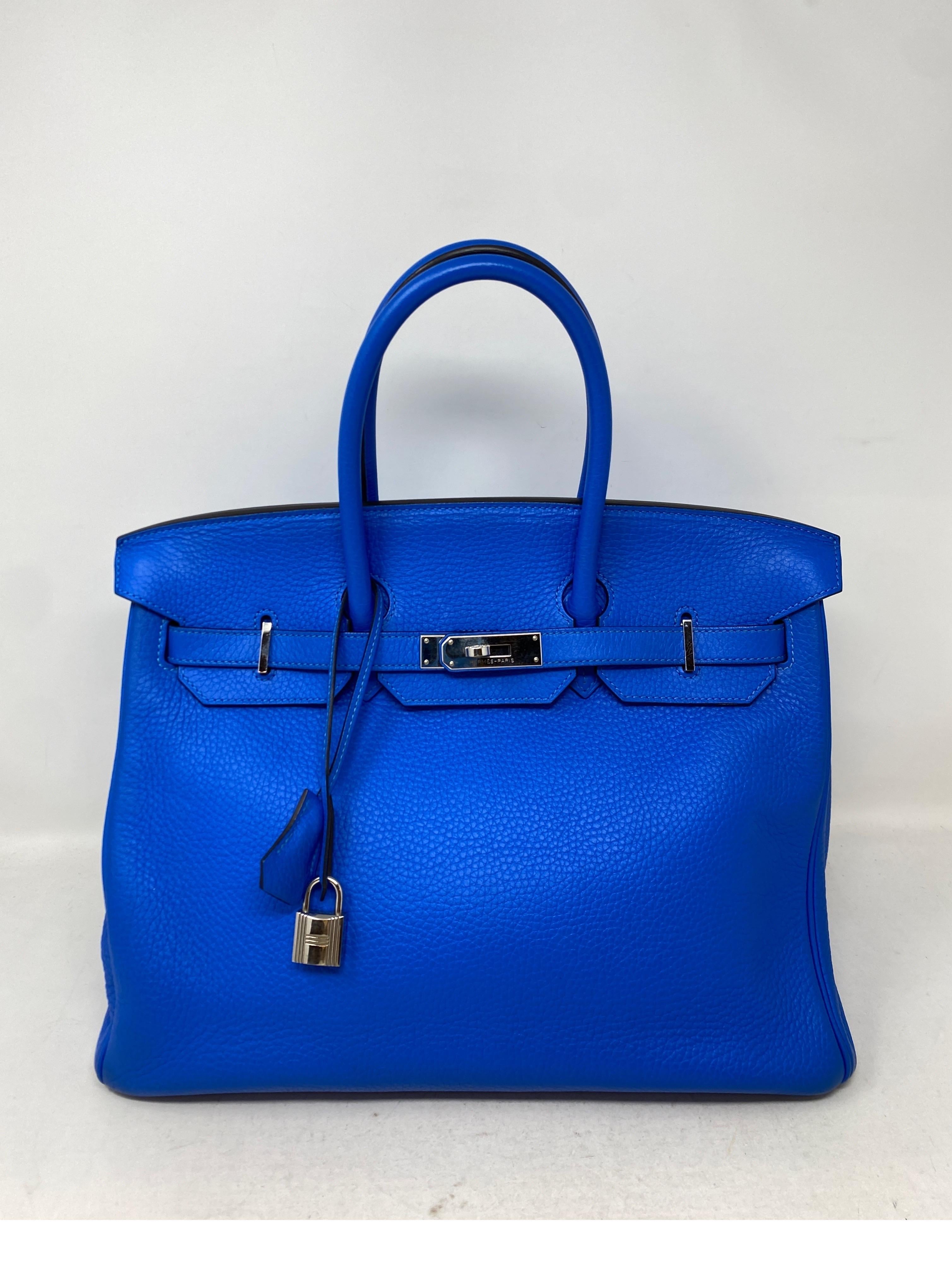 Hermes Blue Hydra Birkin 35 Bag 10