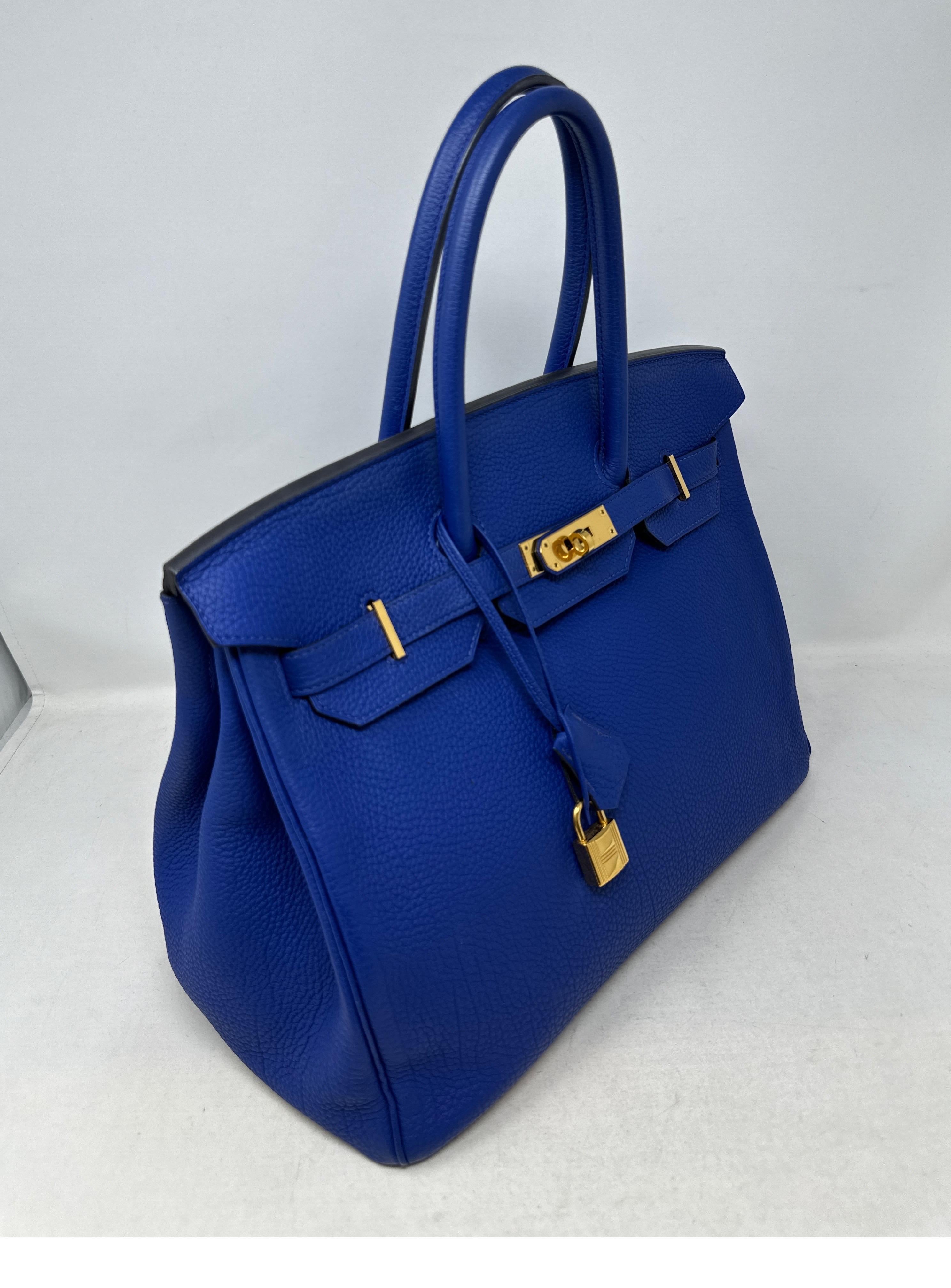 Hermes Blue Hydra Birkin 35 Bag 10