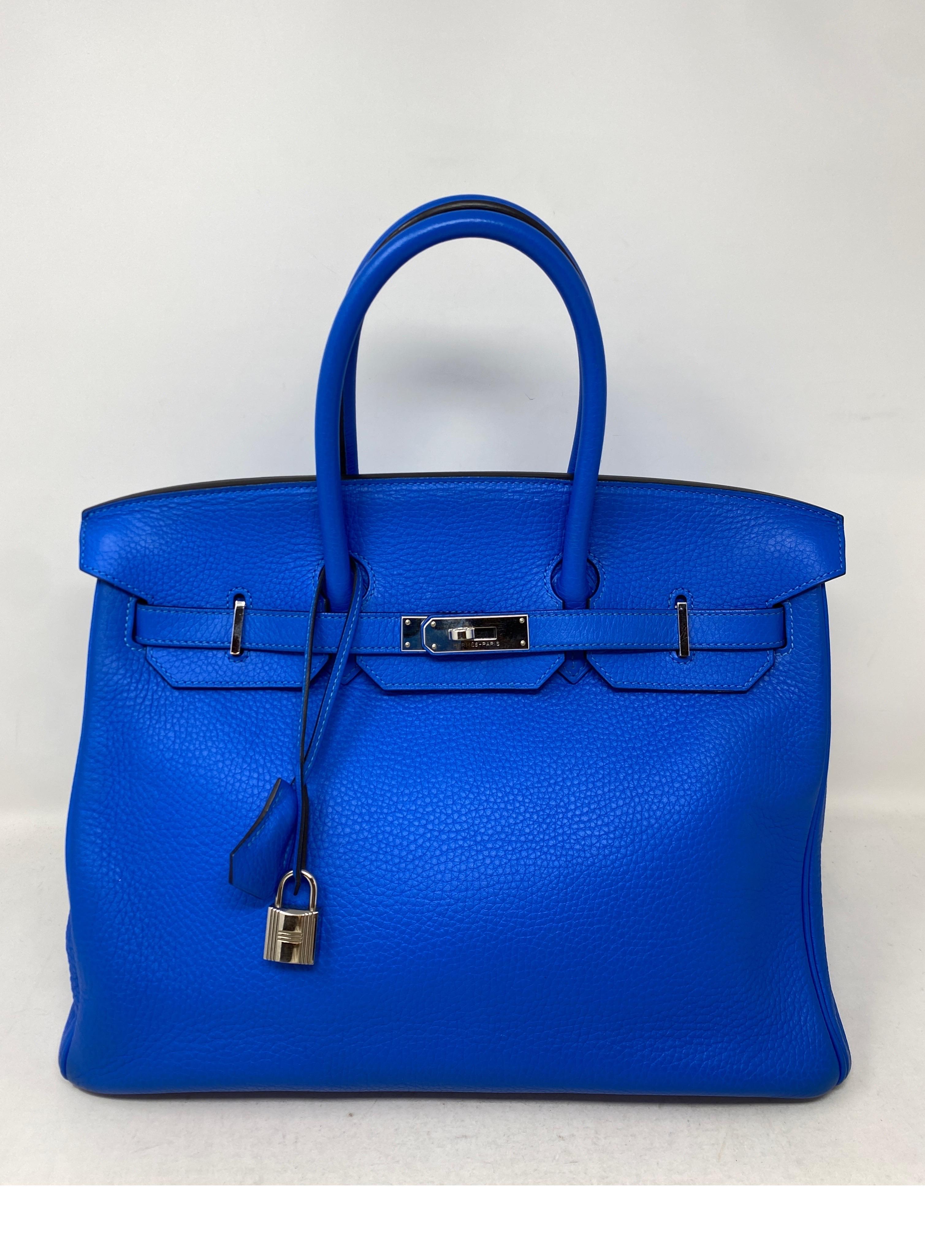 Hermes Blue Hydra Birkin 35 Bag 11