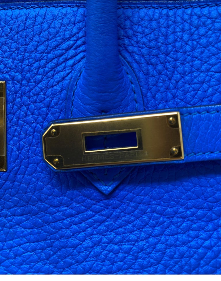 Hermes Blue Hydra Birkin 35 Bag For Sale 13