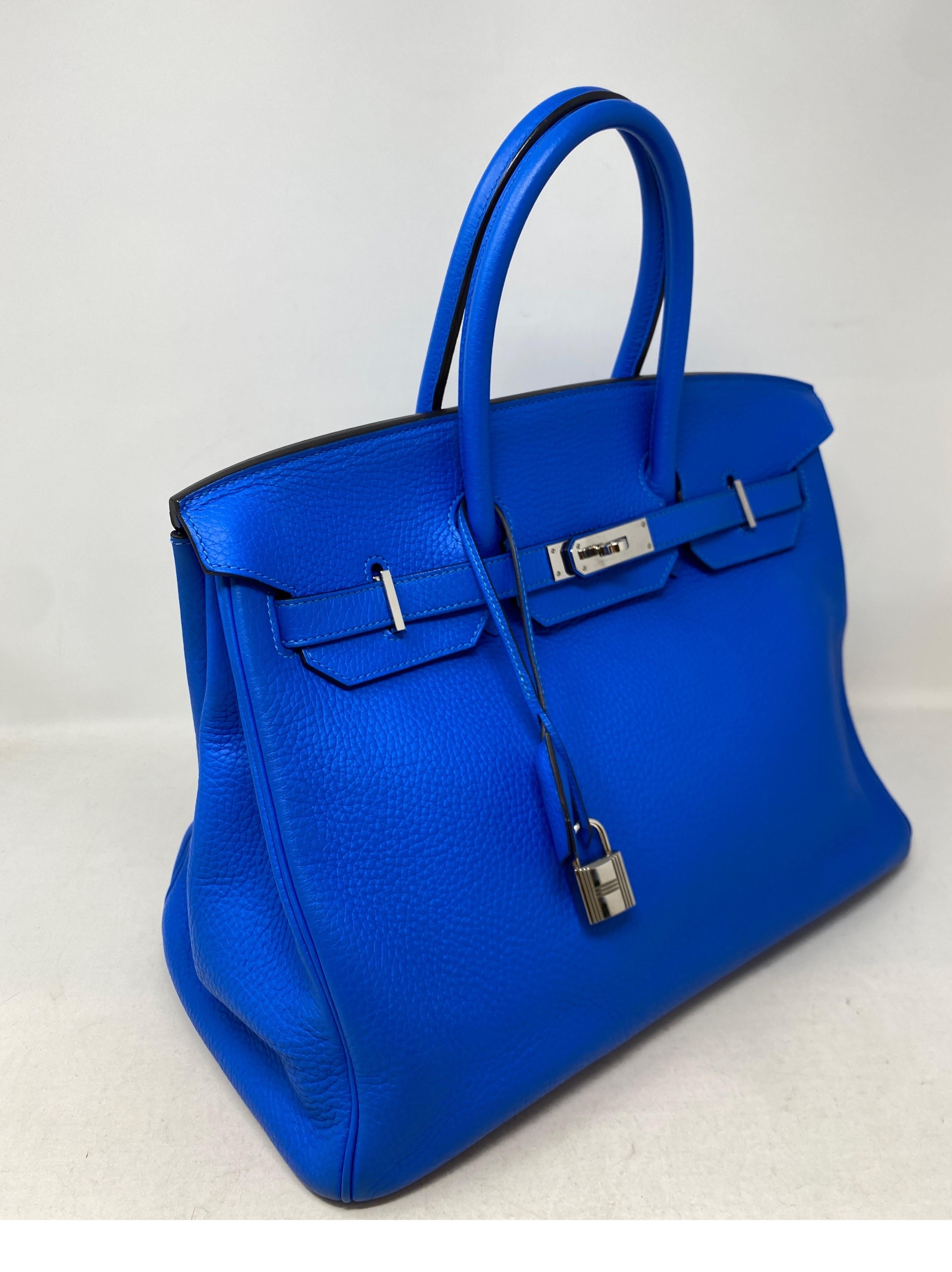 Hermes Blue Hydra Birkin 35 Bag 13