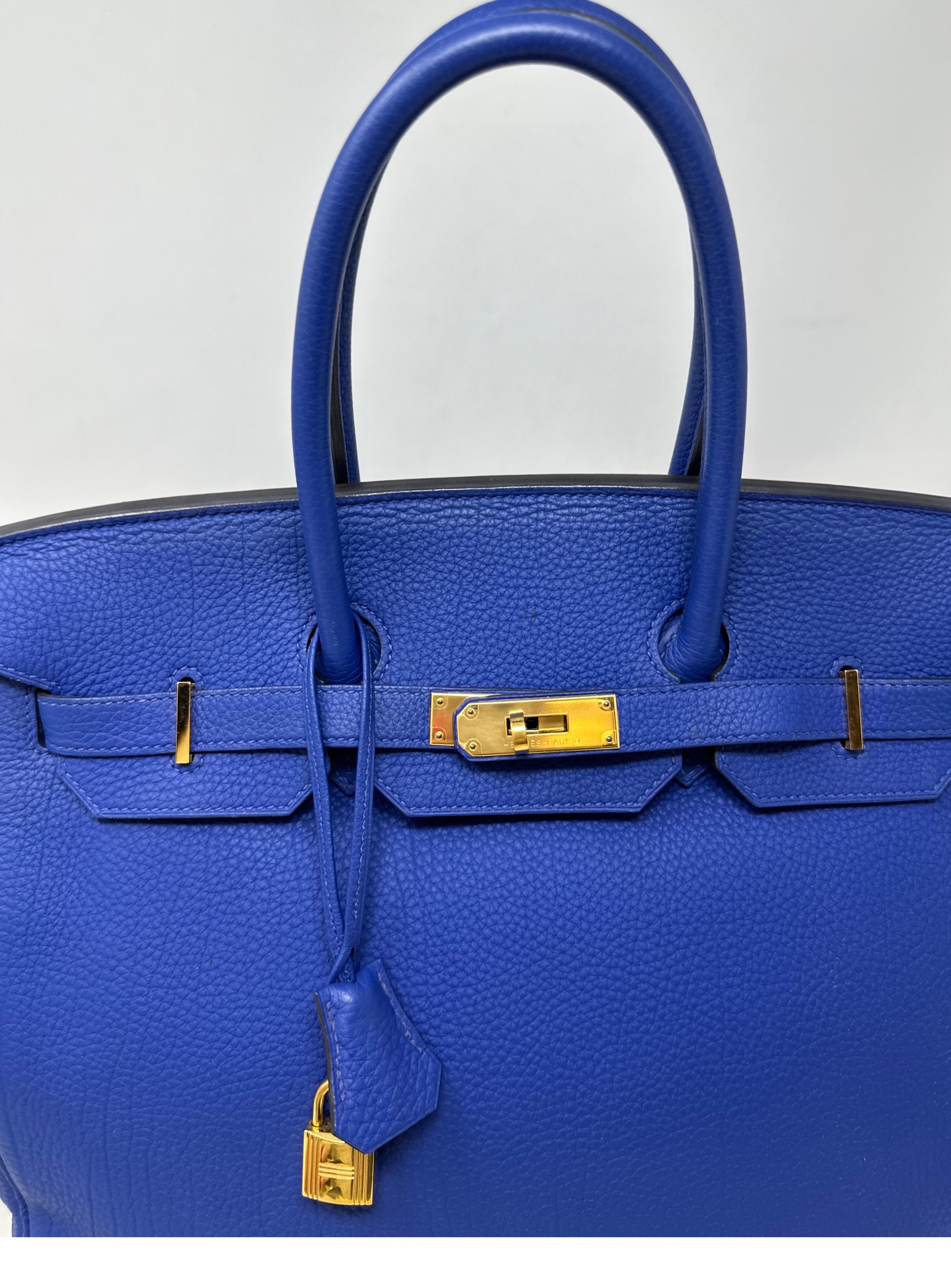 Hermes Blue Hydra Birkin 35 Bag 14