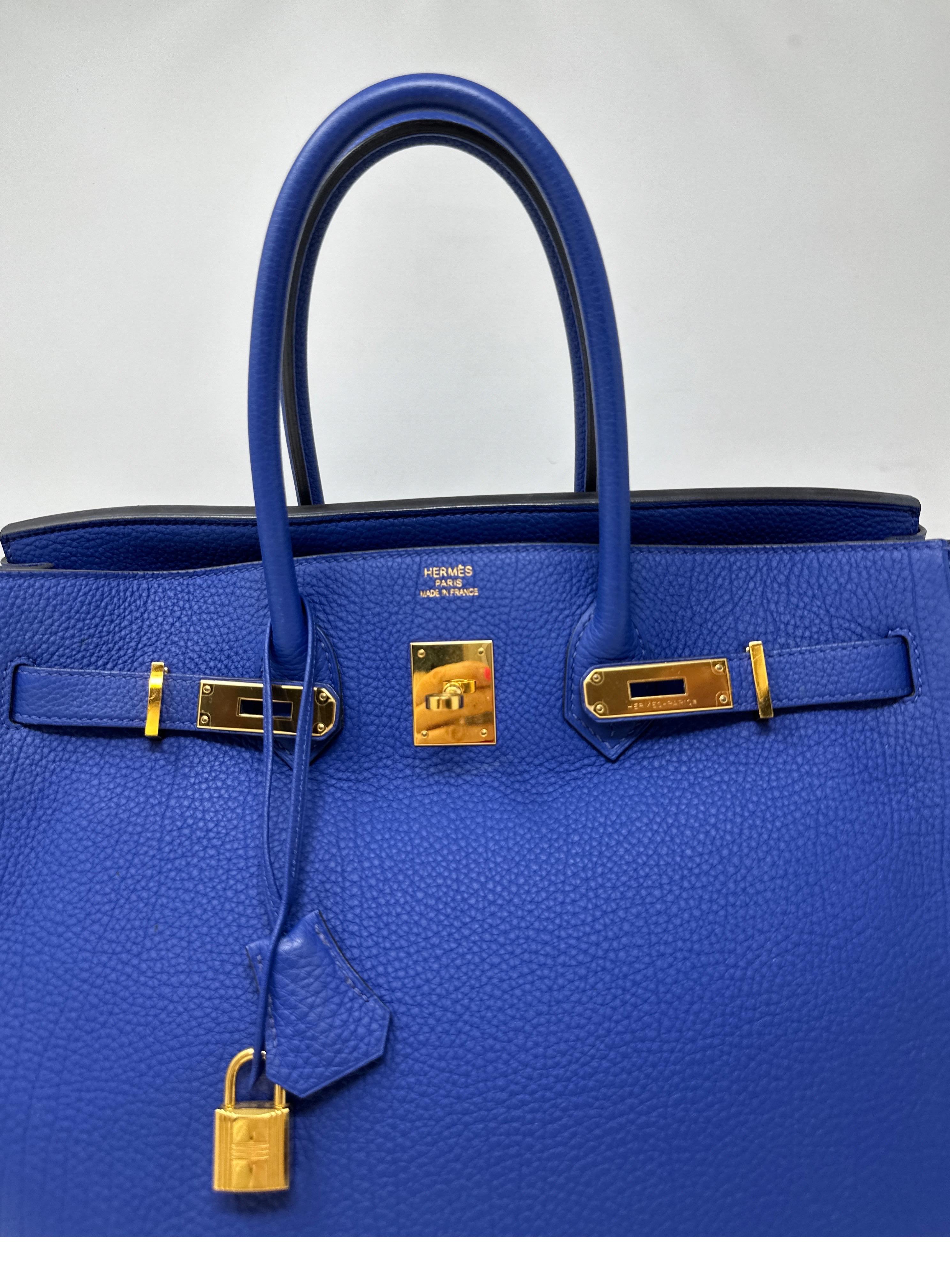 Hermes Blue Hydra Birkin 35 Bag In Excellent Condition In Athens, GA