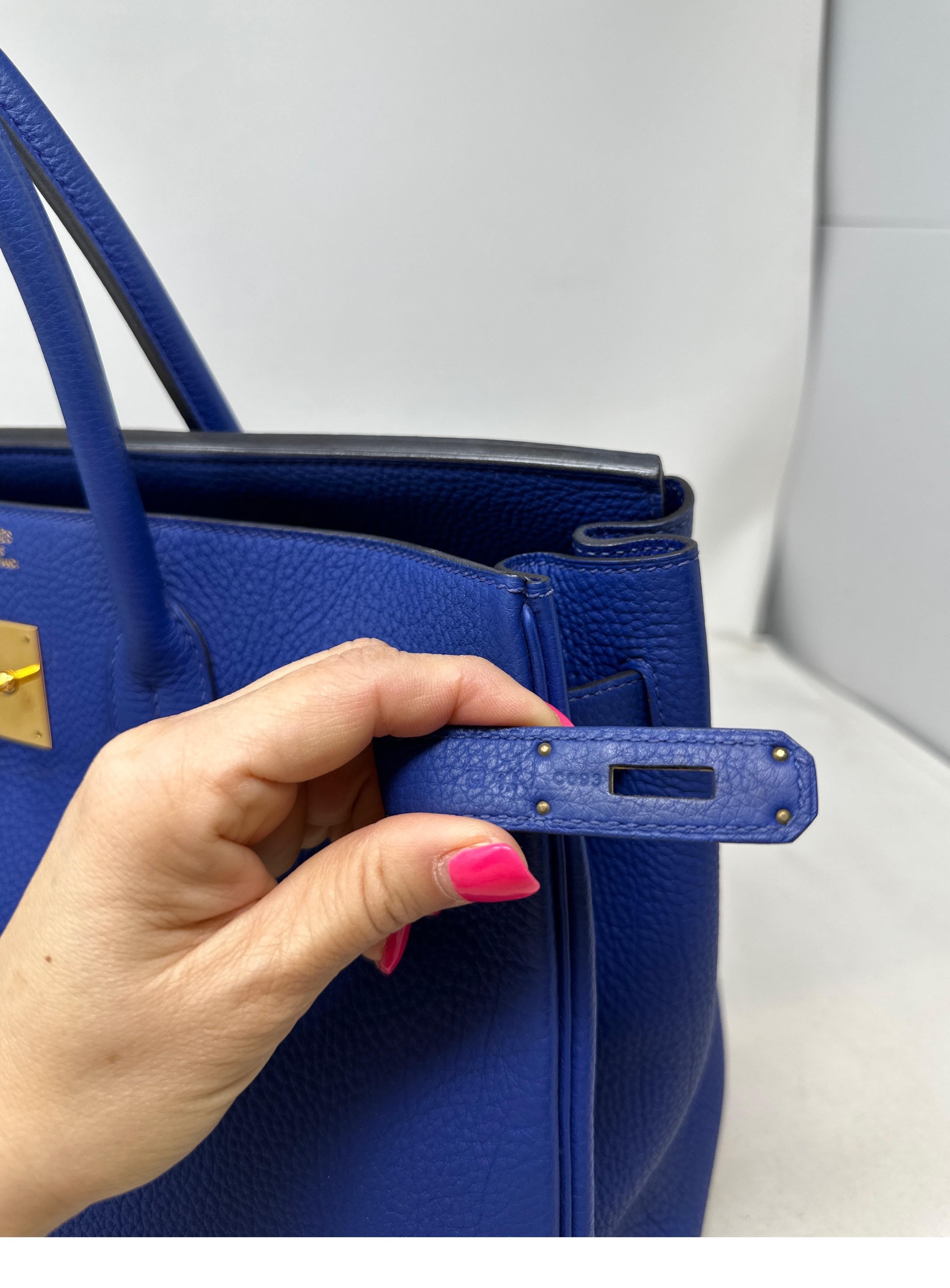 Women's or Men's Hermes Blue Hydra Birkin 35 Bag