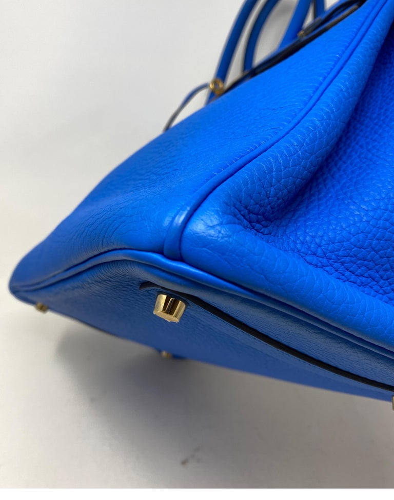 Hermes Blue Hydra Birkin 35 Bag For Sale 1