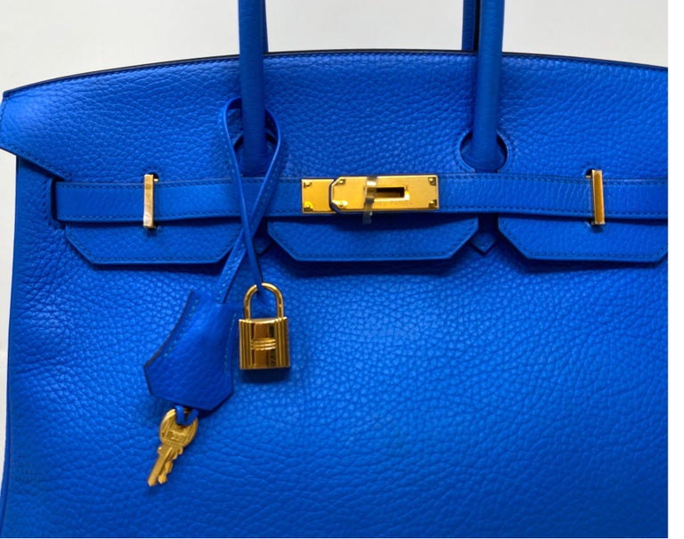 Hermes Blue Hydra Birkin 35 Bag For Sale 3