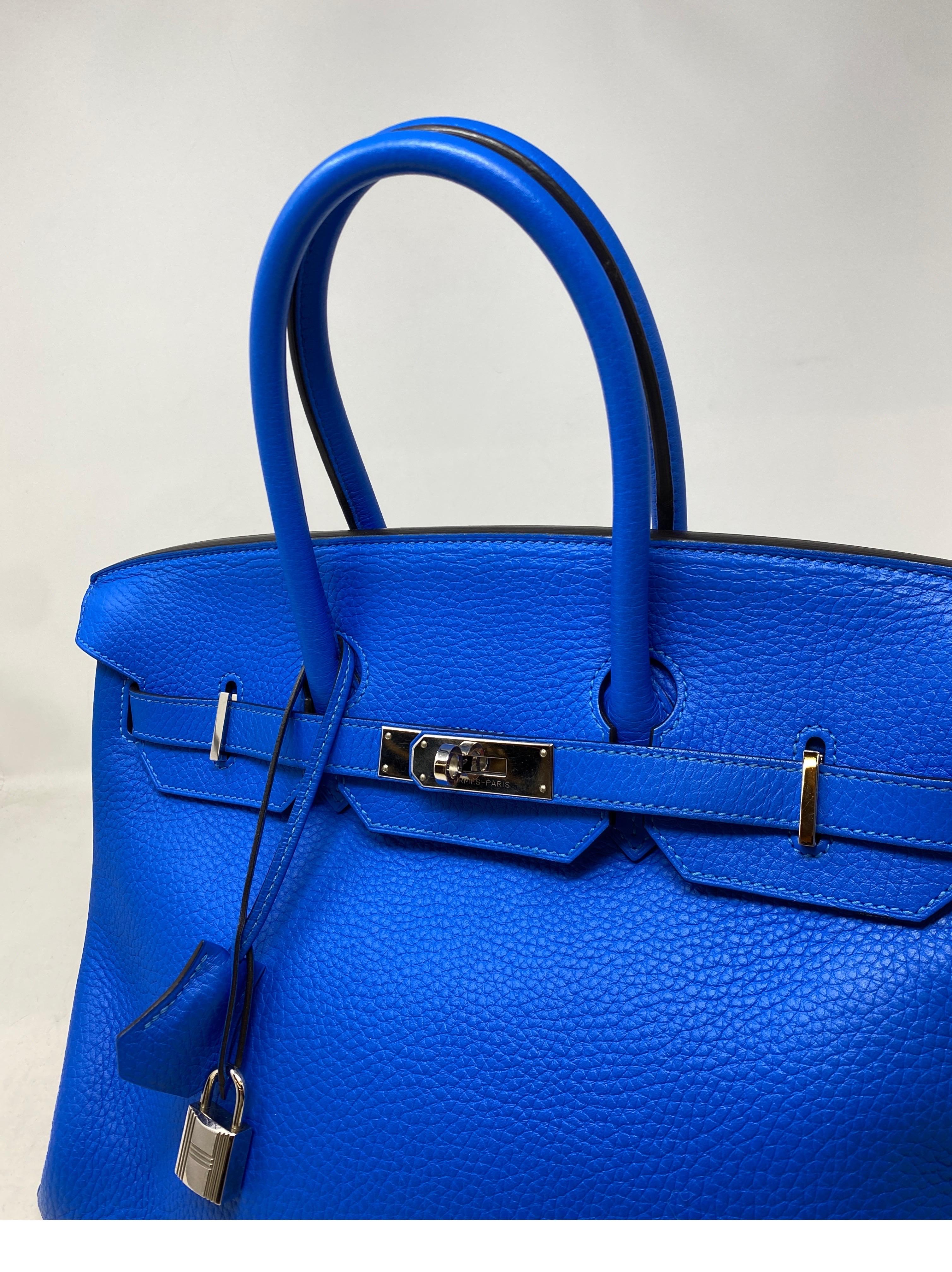 Hermes Blue Hydra Birkin 35 Bag 4