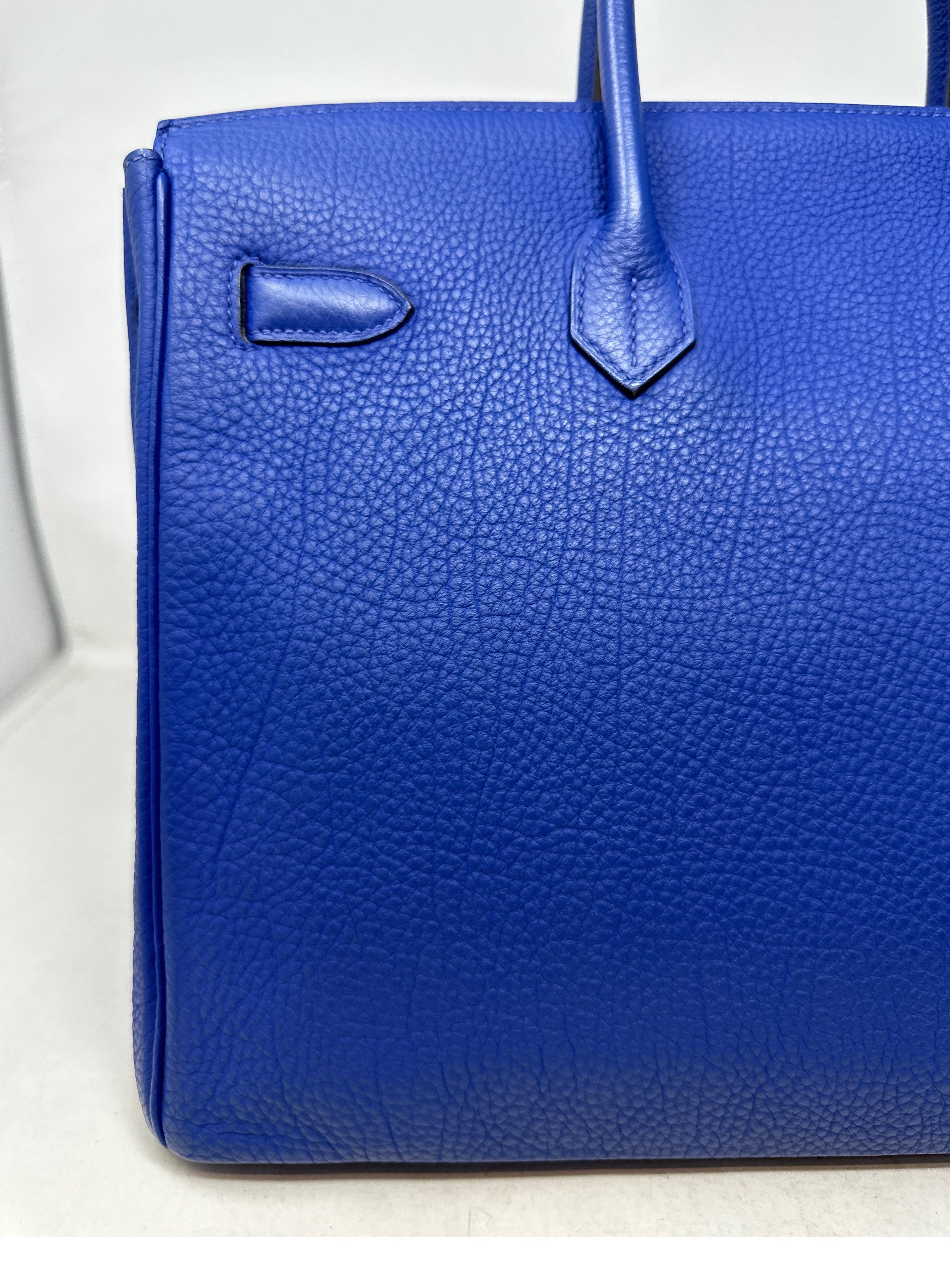 Hermes Blue Hydra Birkin 35 Bag 4