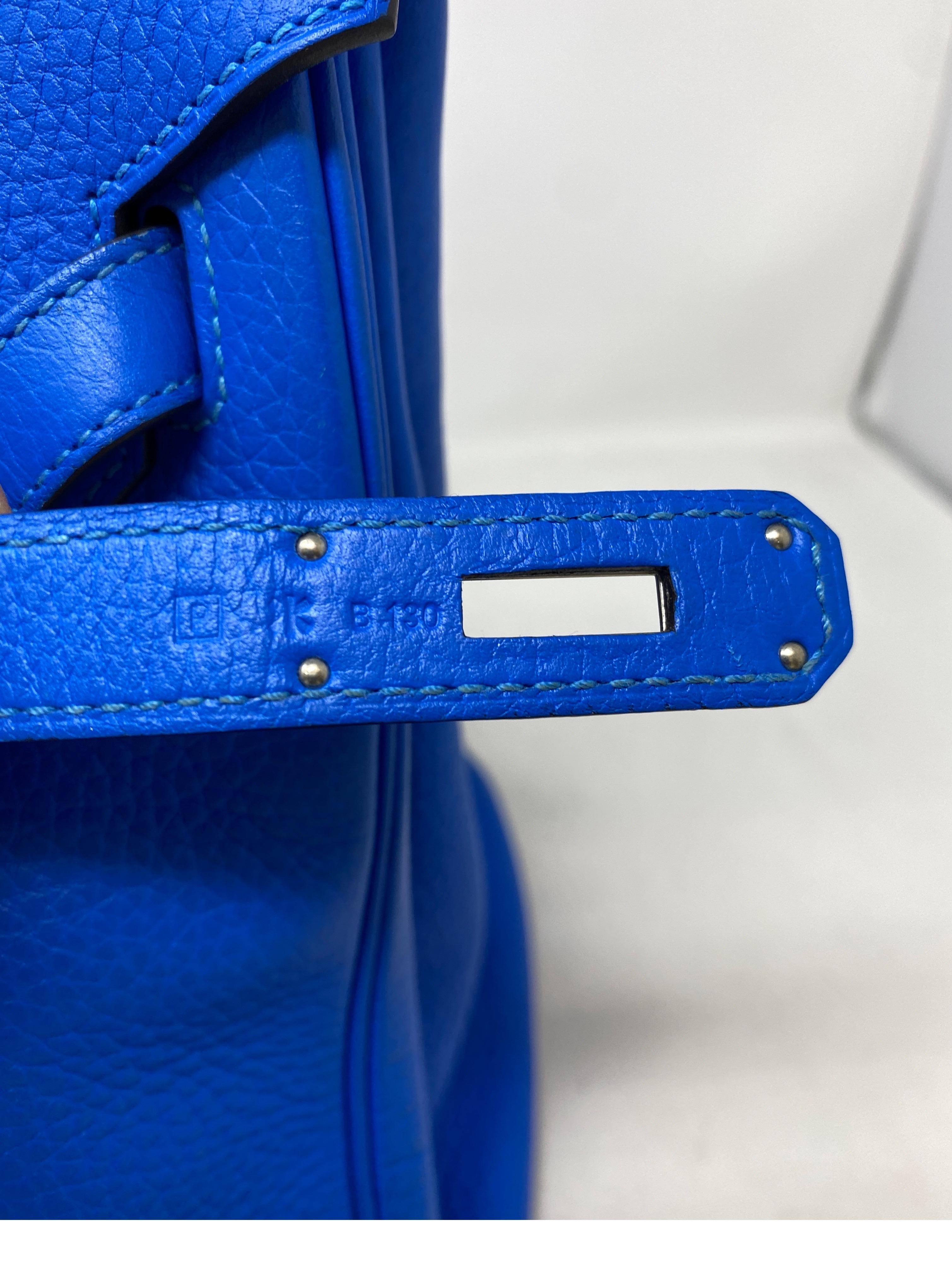 Hermes Blue Hydra Birkin 35 Bag 5