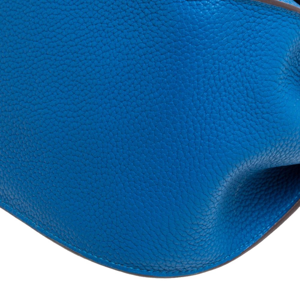Hermes Blue Hydra Taurillon Clemence Leather Palladium Hardware Jypsiere 34 Bag 7