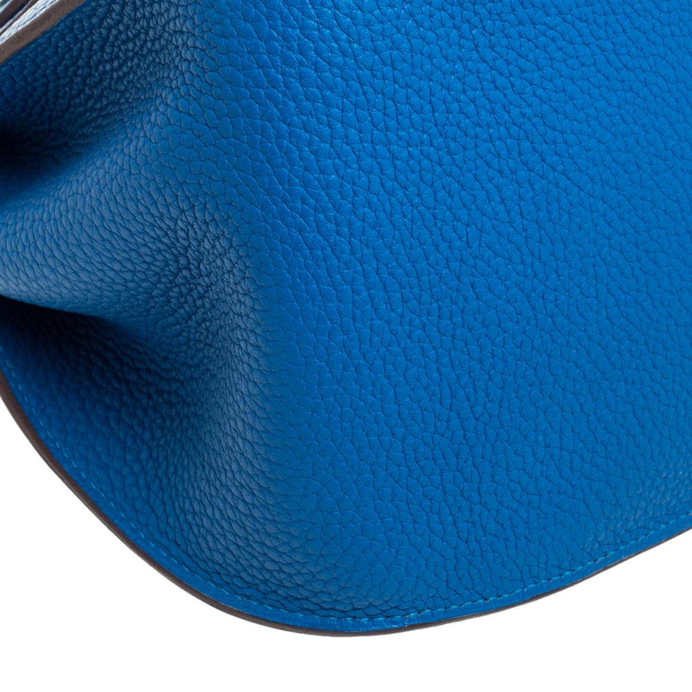 Hermes Blue Hydra Taurillon Clemence Leather Palladium Hardware Jypsiere 34 Bag 8