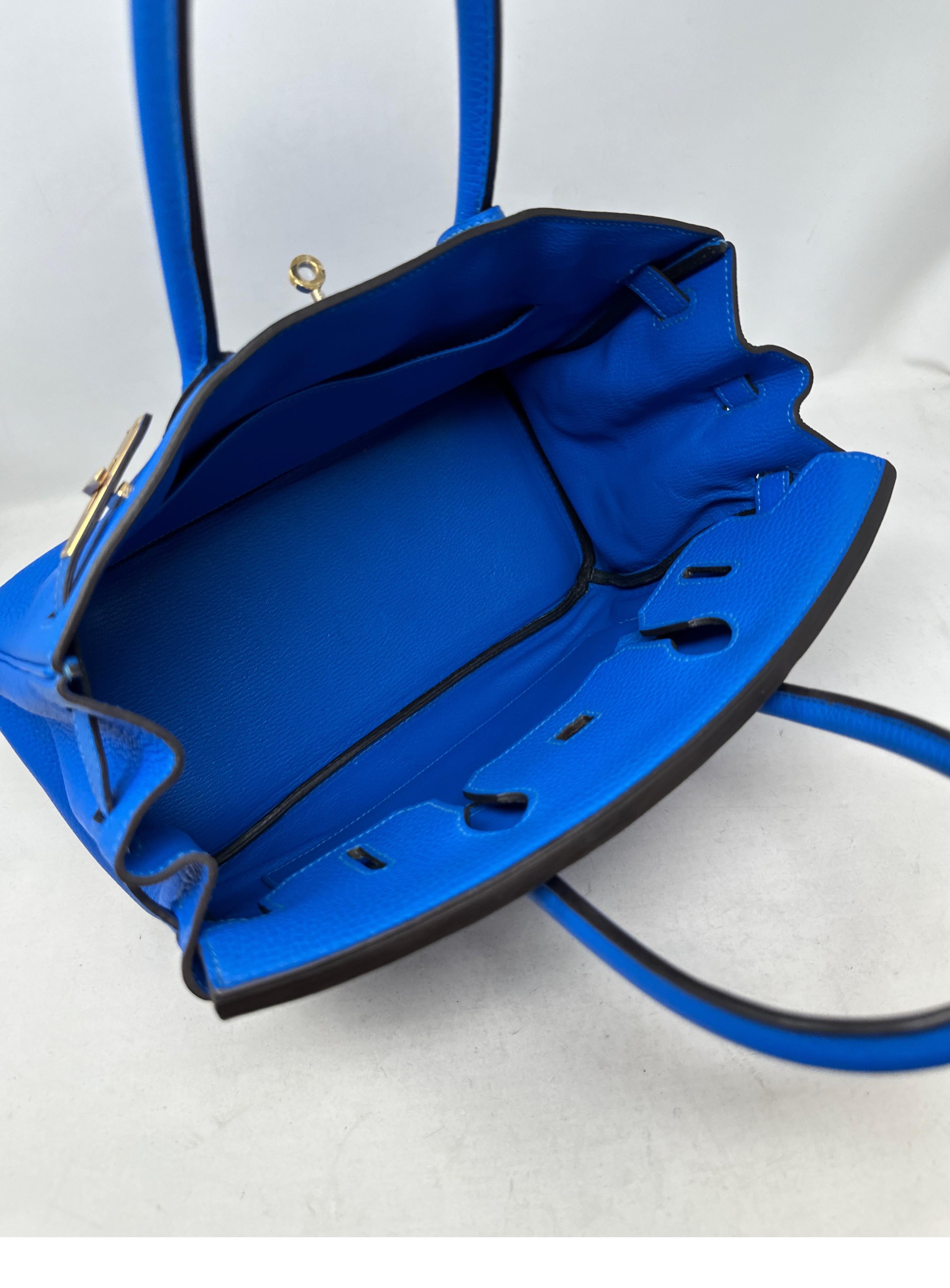 Hermes Blue Hyrdra Birkin 30 Bag  For Sale 6