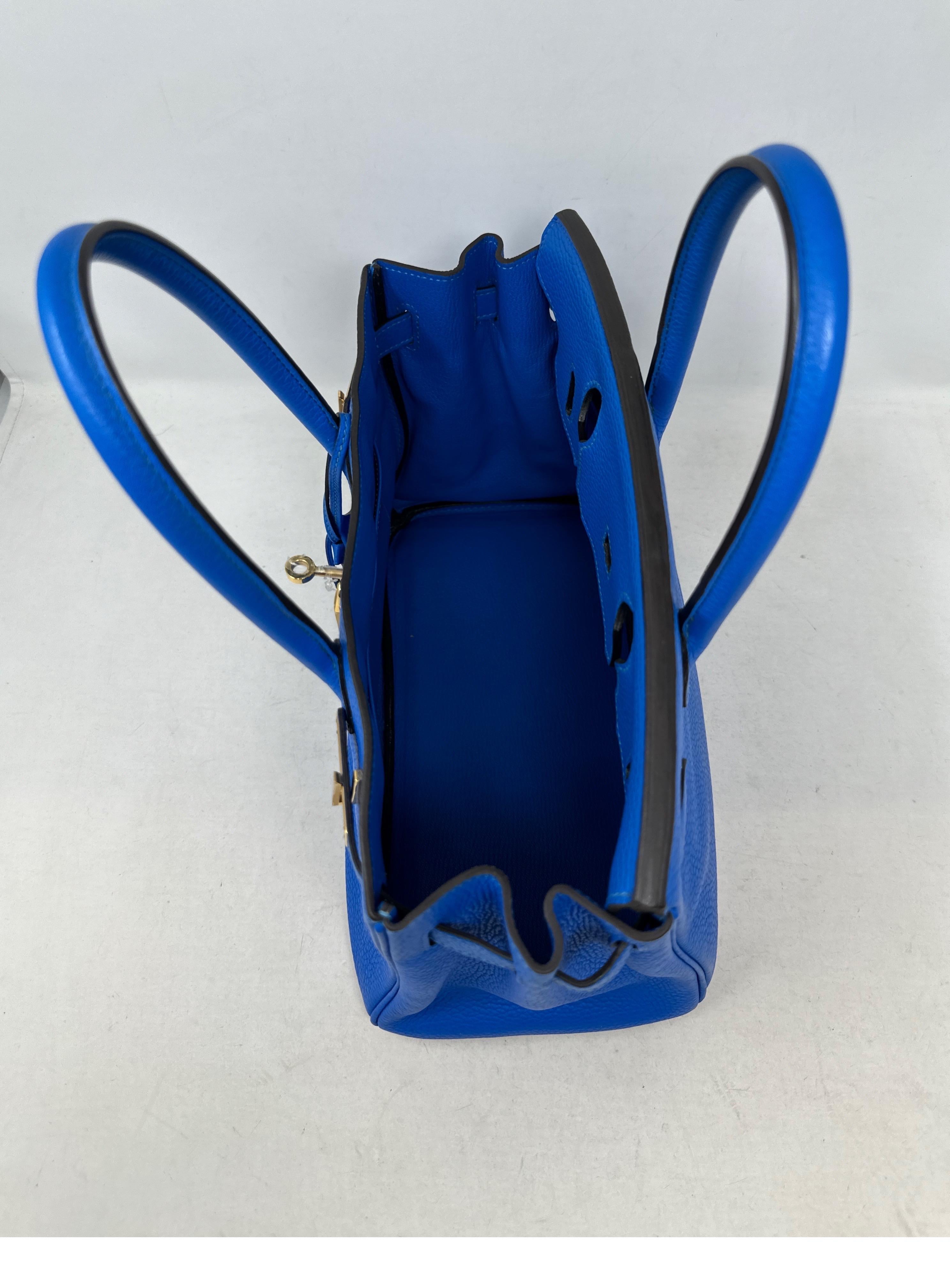 Hermes Blue Hyrdra Birkin 30 Bag  For Sale 7