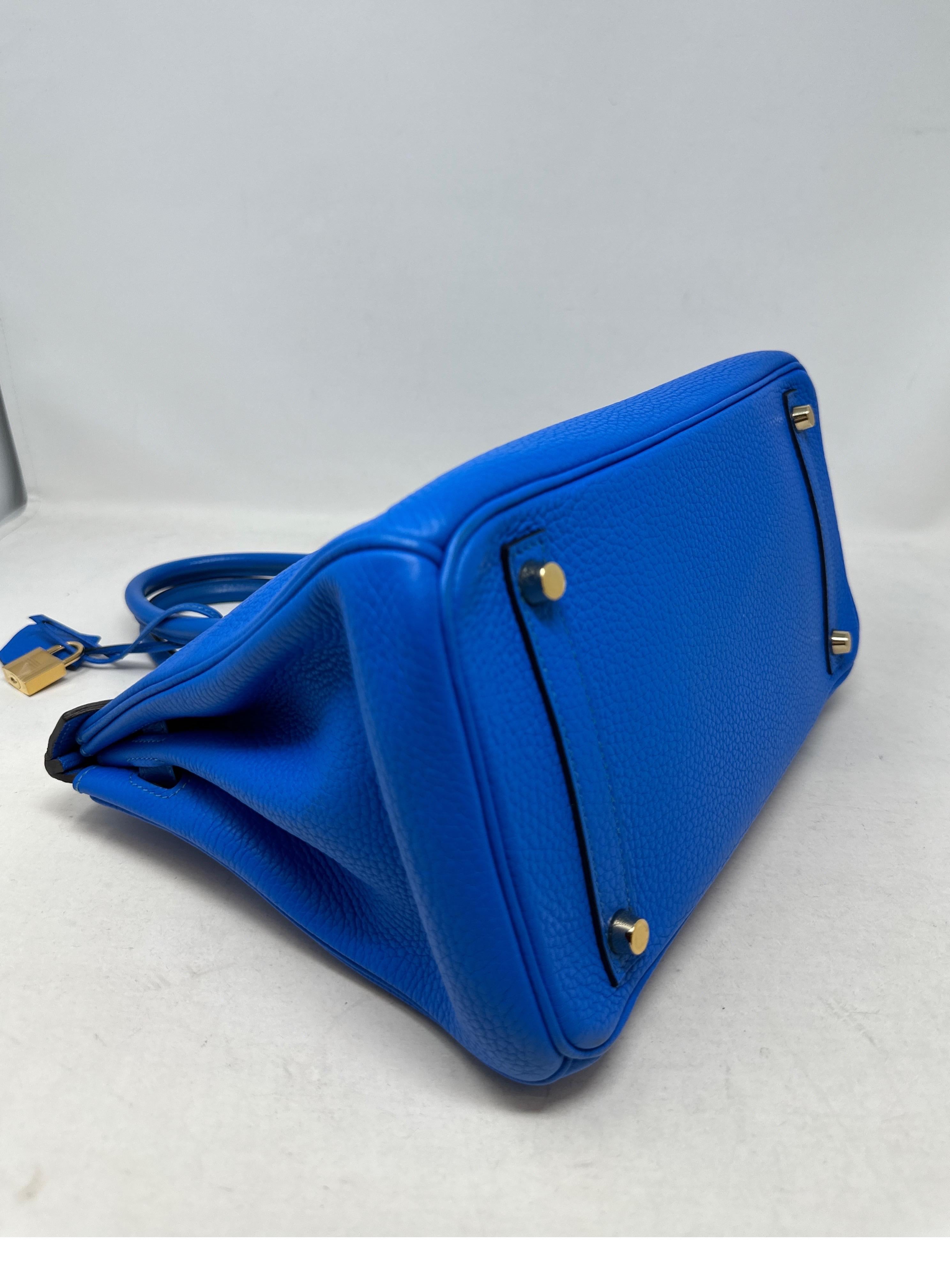 Hermes Blue Hyrdra Birkin 30 Bag  For Sale 16