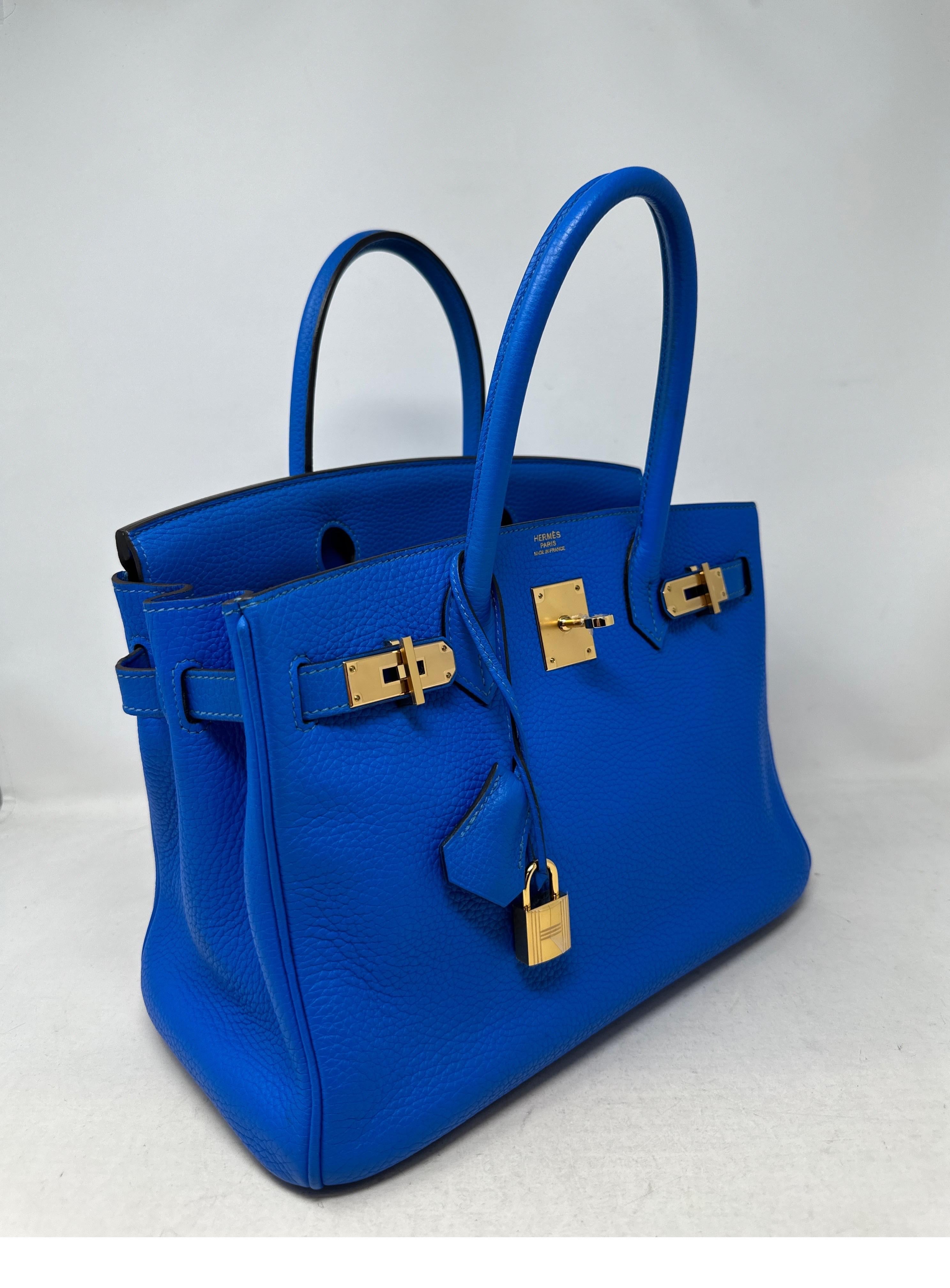 Women's or Men's Hermes Blue Hyrdra Birkin 30 Bag  For Sale