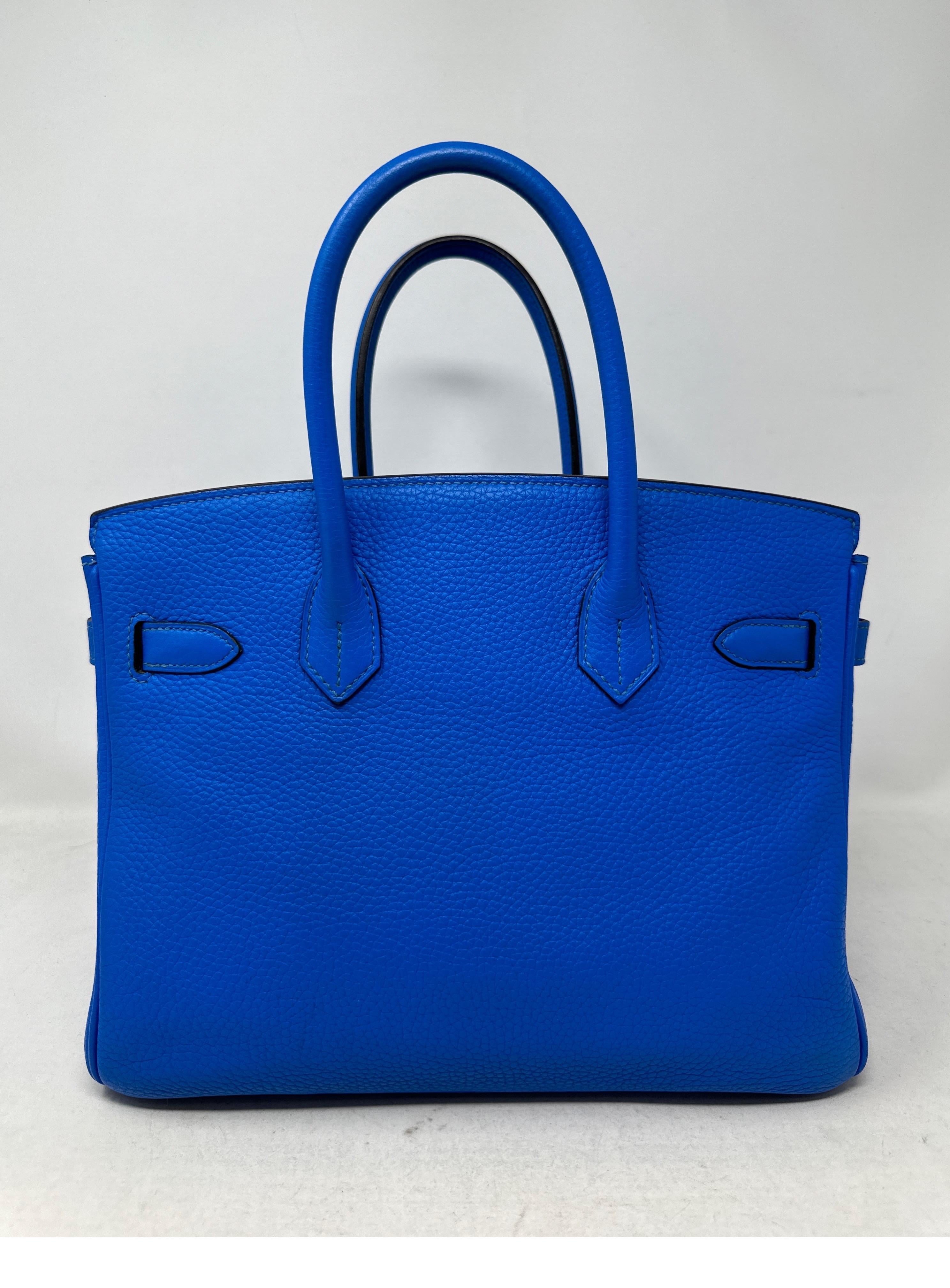 Hermes Blue Hyrdra Birkin 30 Bag  For Sale 1