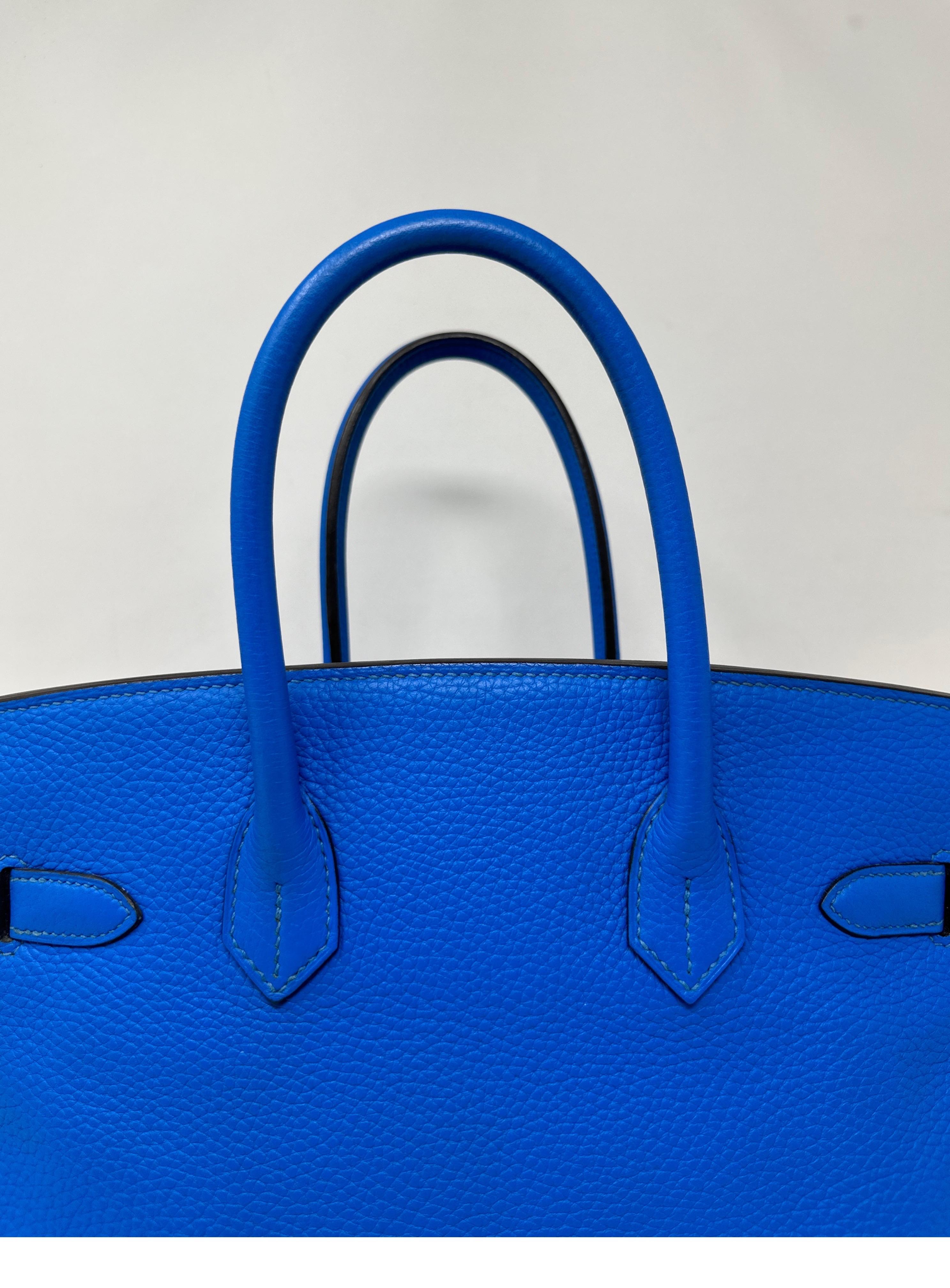 Hermes Blue Hyrdra Birkin 30 Bag  For Sale 2