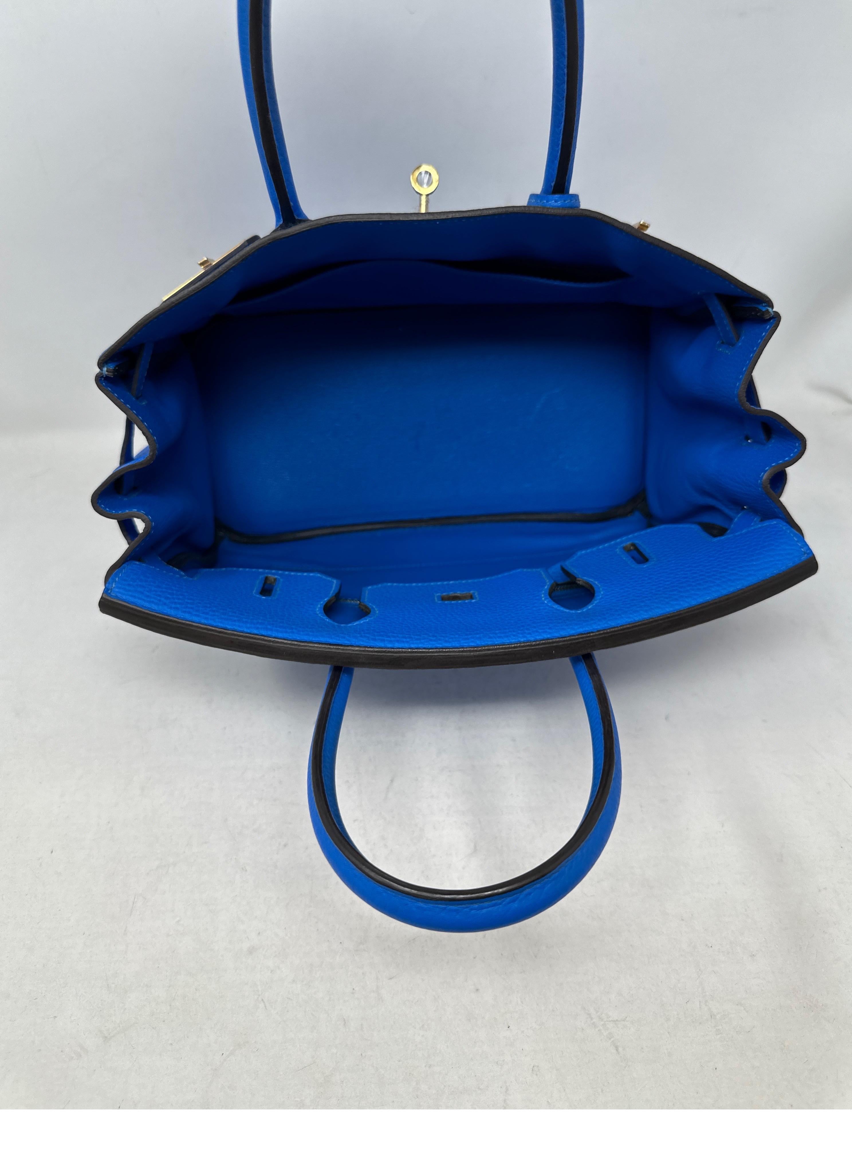 Hermes Blue Hyrdra Birkin 30 Bag  For Sale 5