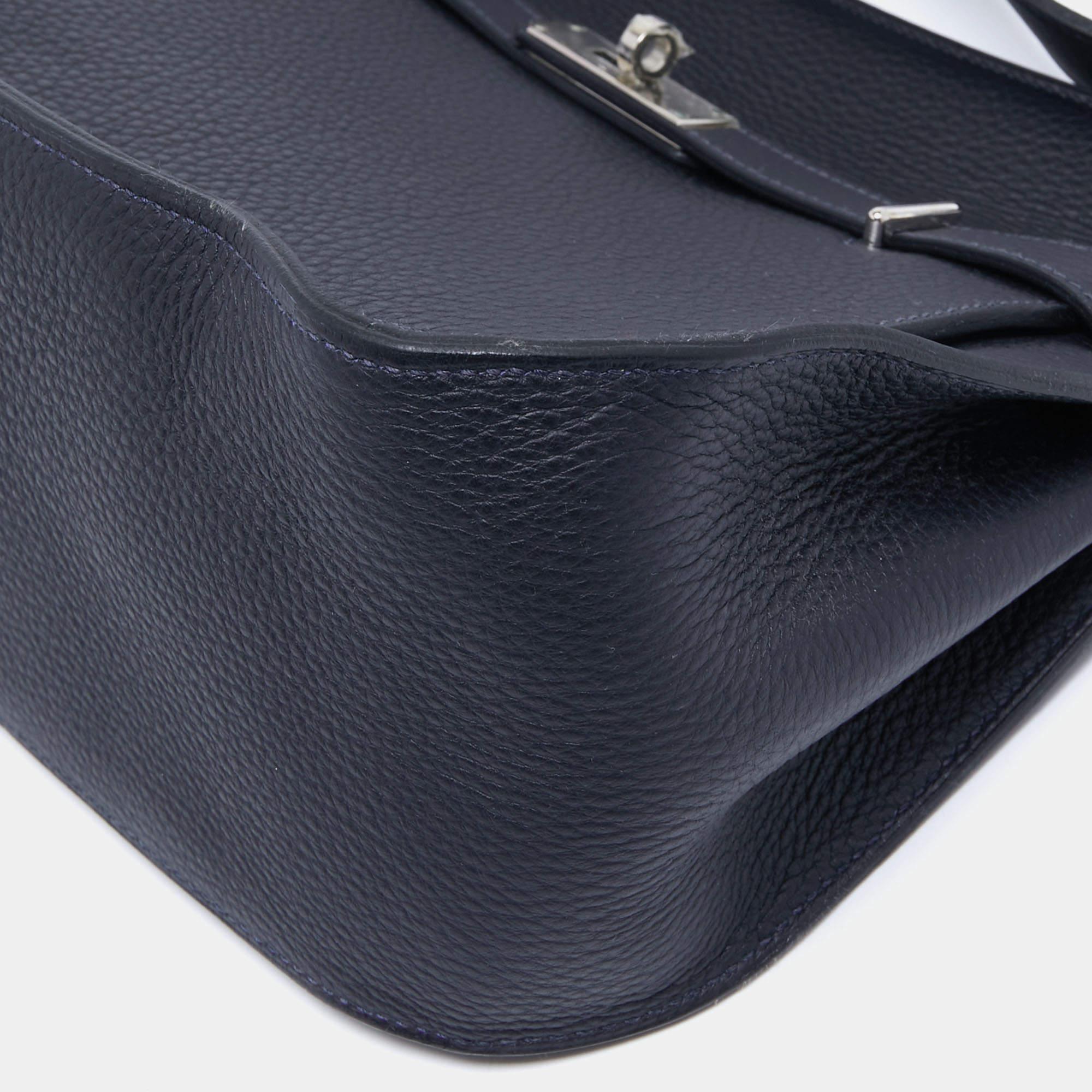 Hermes Blue Indigo Taurillon Clemence Leather Jypsiere 28 Bag 3