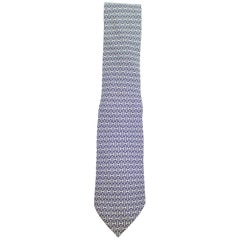 Hermès Blue Interlocking H Neck Tie 10hera620