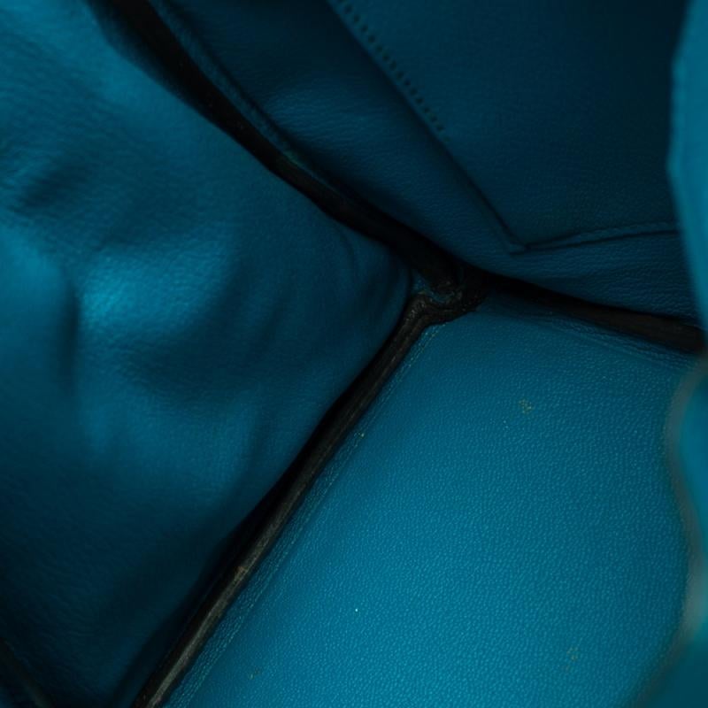 Hermes Blue Izmir Epsom Leather Gold Hardware Birkin 30 Bag 15
