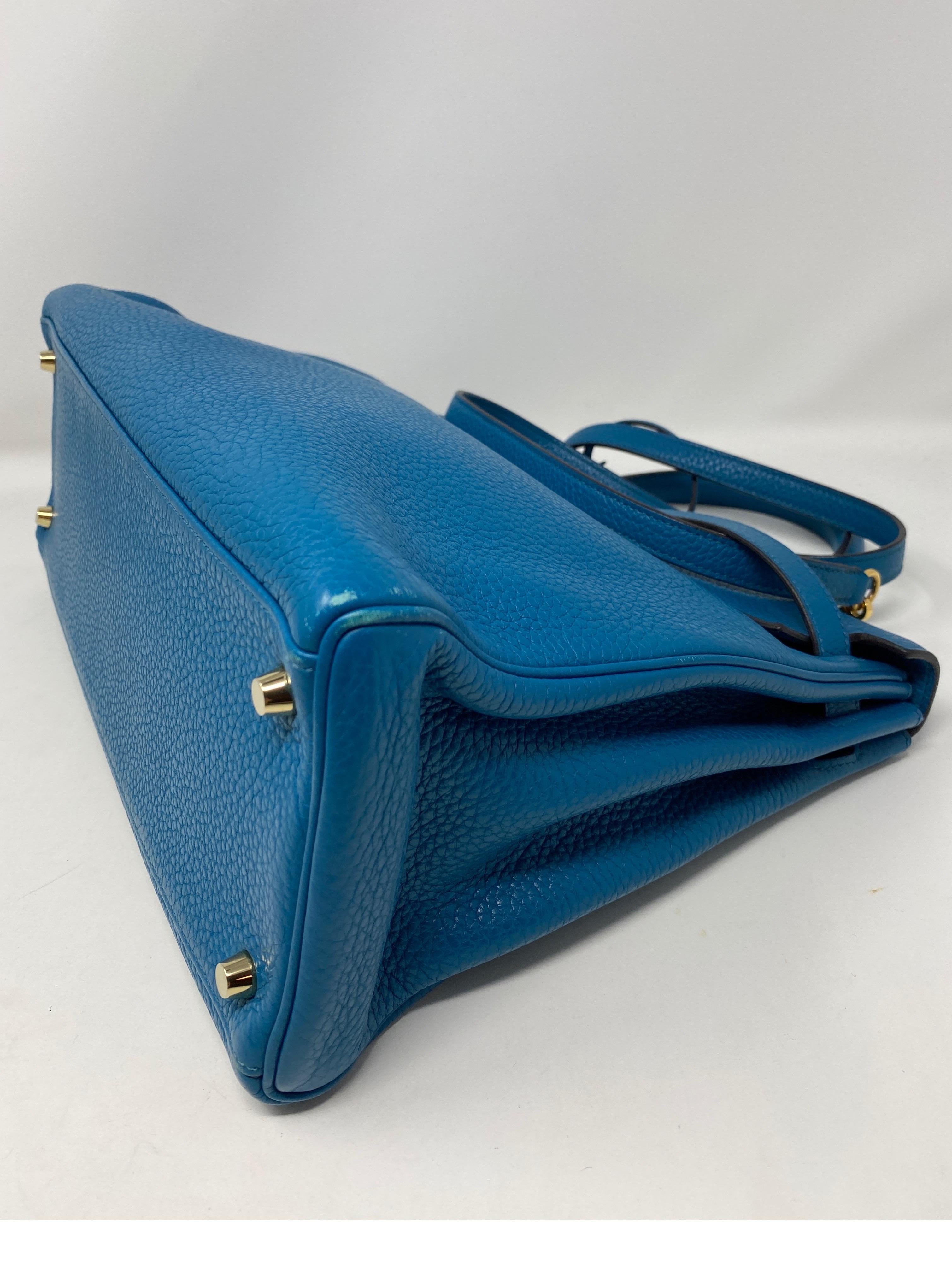 Hermes Blue Izmir Kelly 35 Bag  7