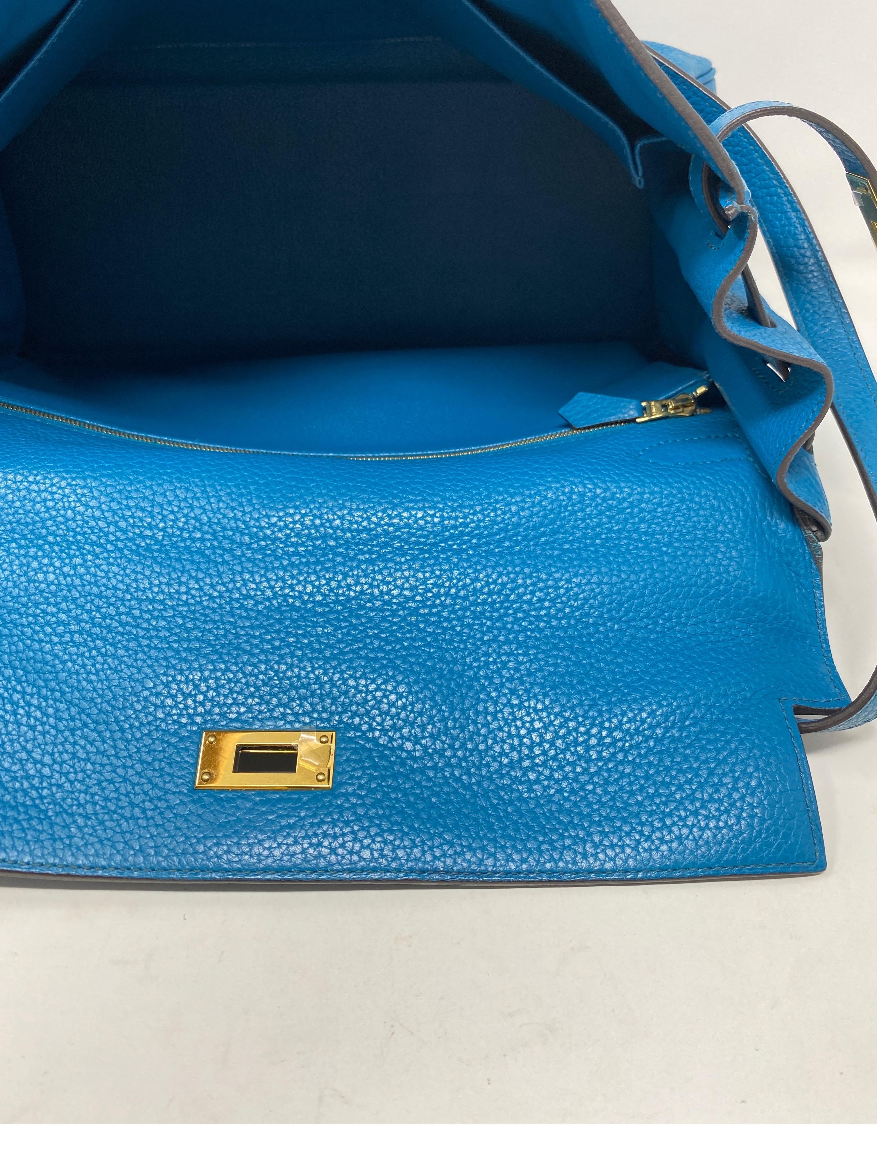 Hermes Blue Izmir Kelly 35 Bag  12