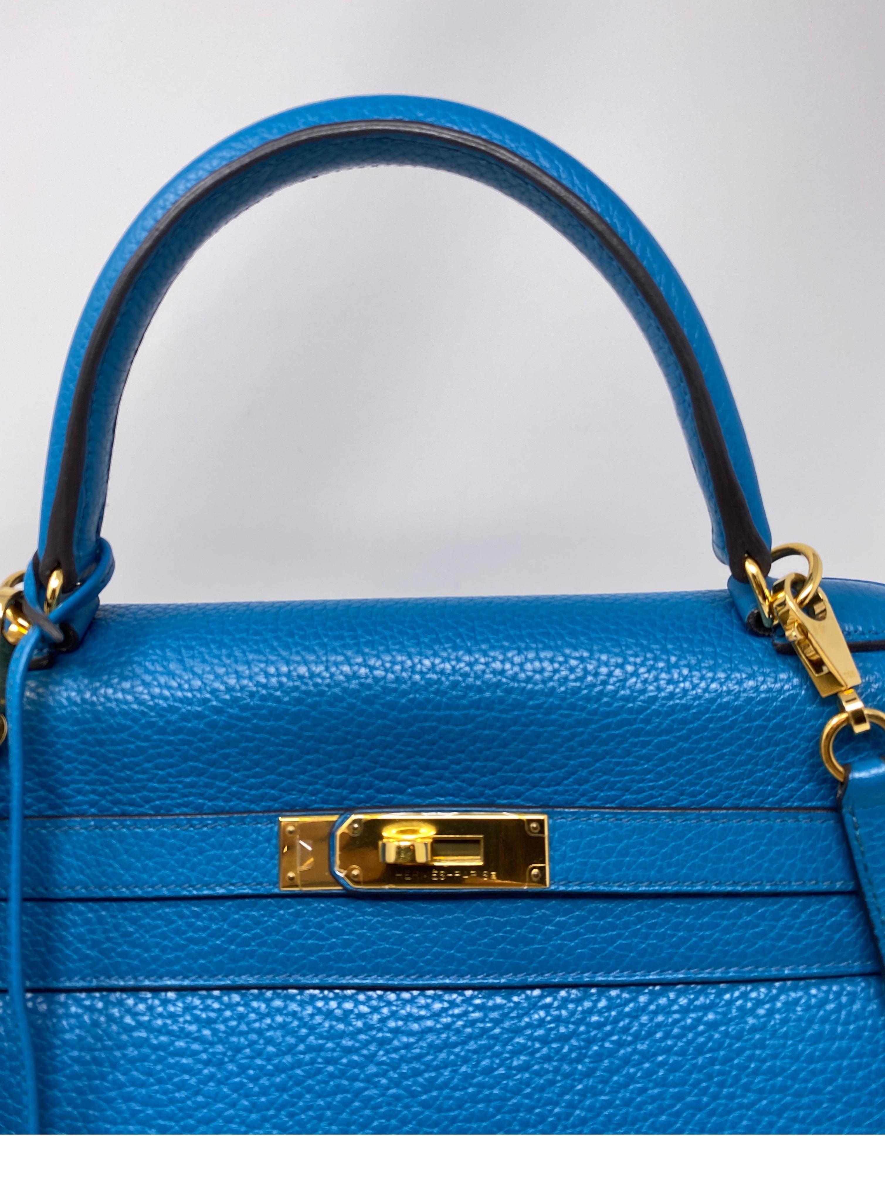 Women's or Men's Hermes Blue Izmir Kelly 35 Bag 
