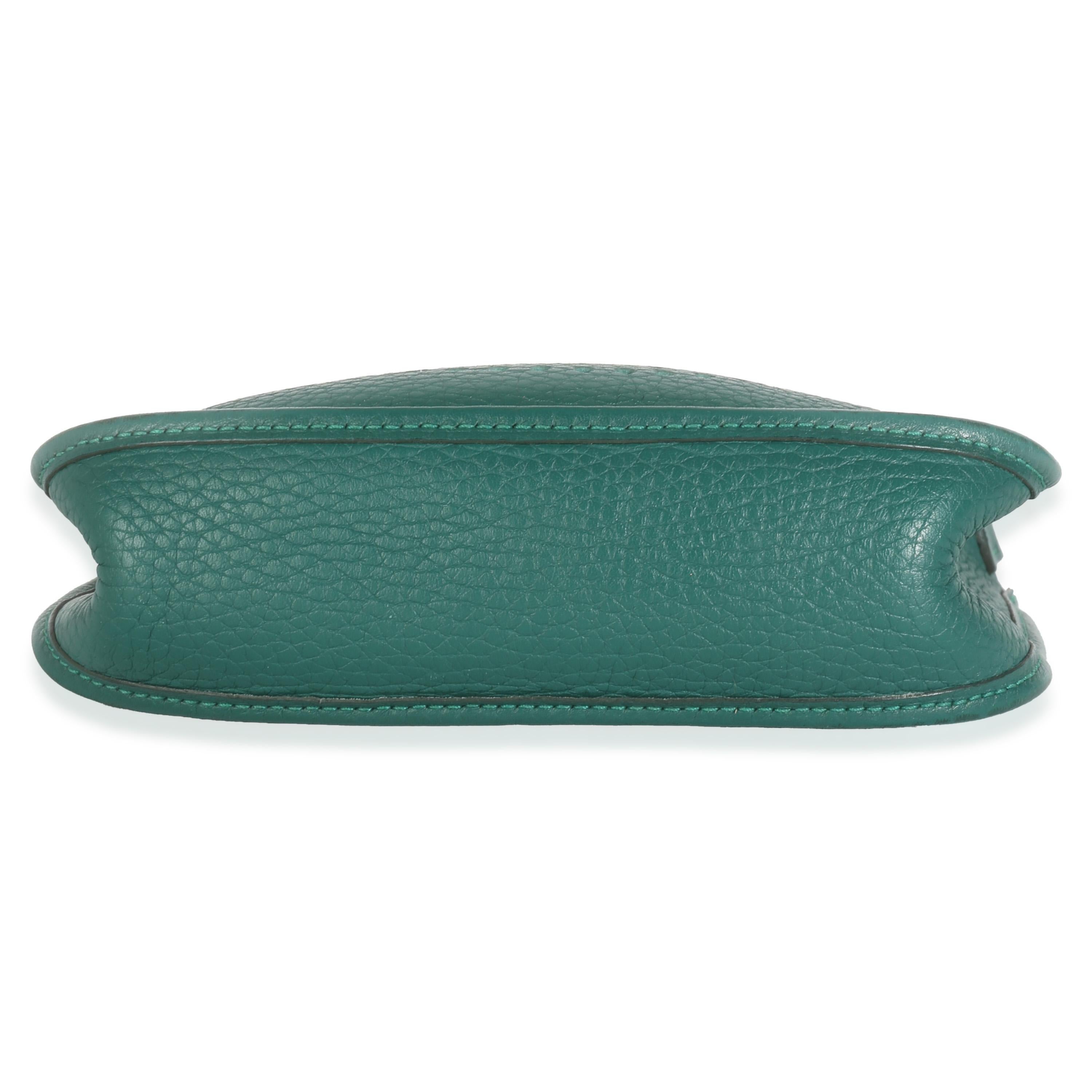 Hermès Blue Izmir Malachite Clemence Mini Evelyne TPM PHW 3