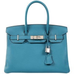 Hermès Blue Izmir Togo 30 cm Birkin Bag with Palladium HW