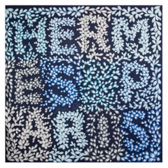 HERMES bleu JARDIN LETTRE 140 TWILL Écharpe en soie châle