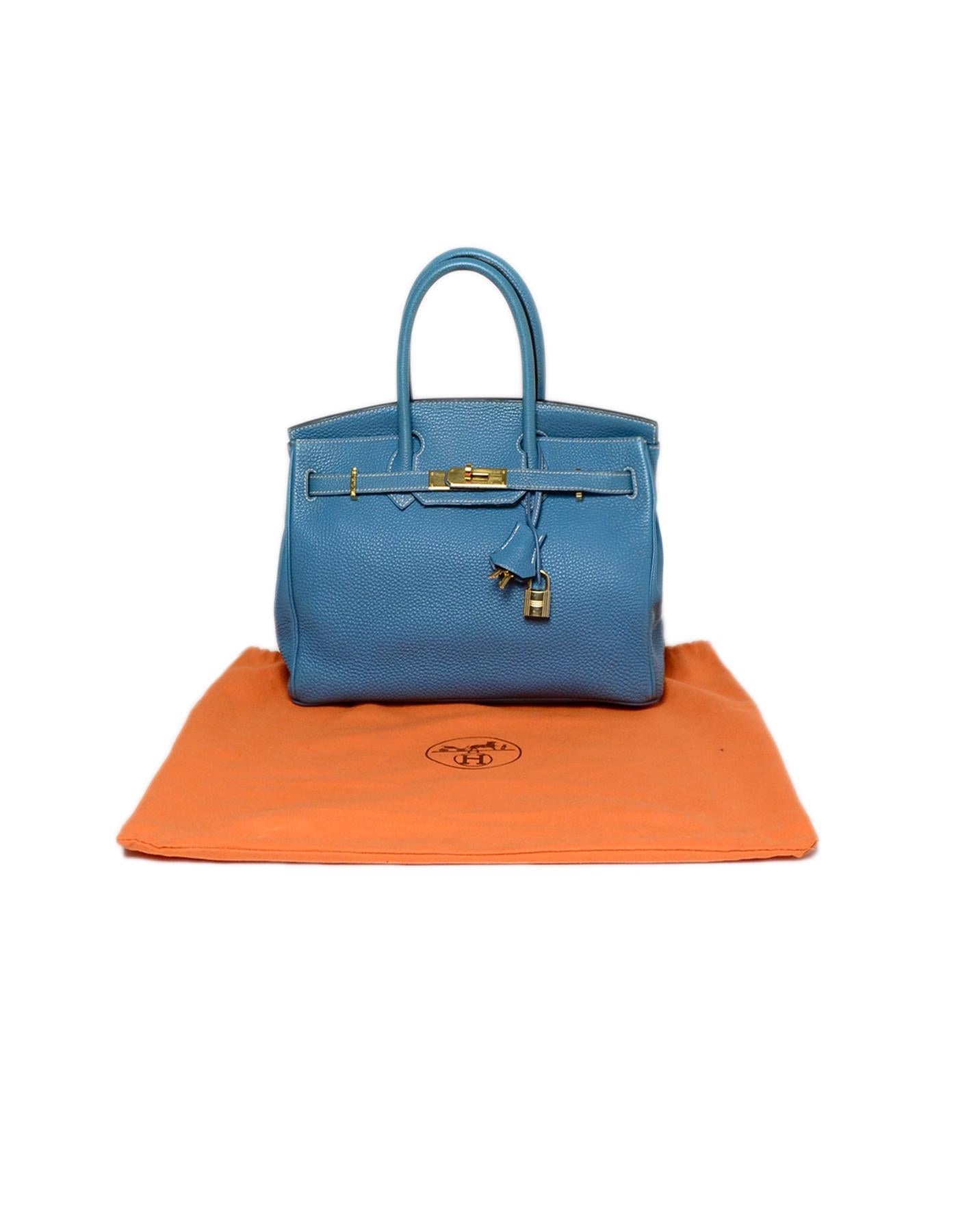 Hermes Blue Jean 30cm Birkin Bag 6