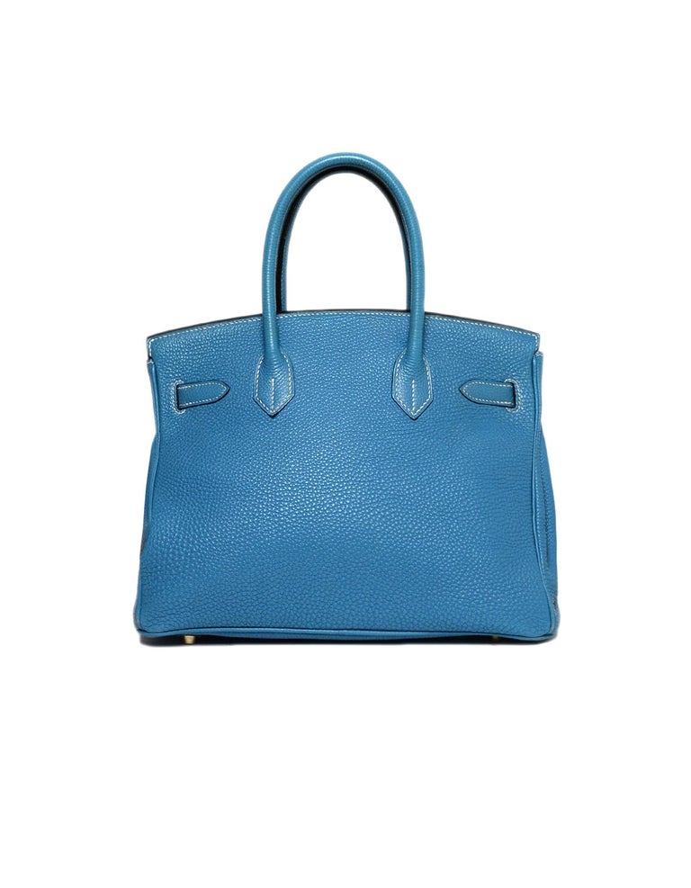 Hermes Blue Jean 30cm Birkin Bag For Sale at 1stdibs