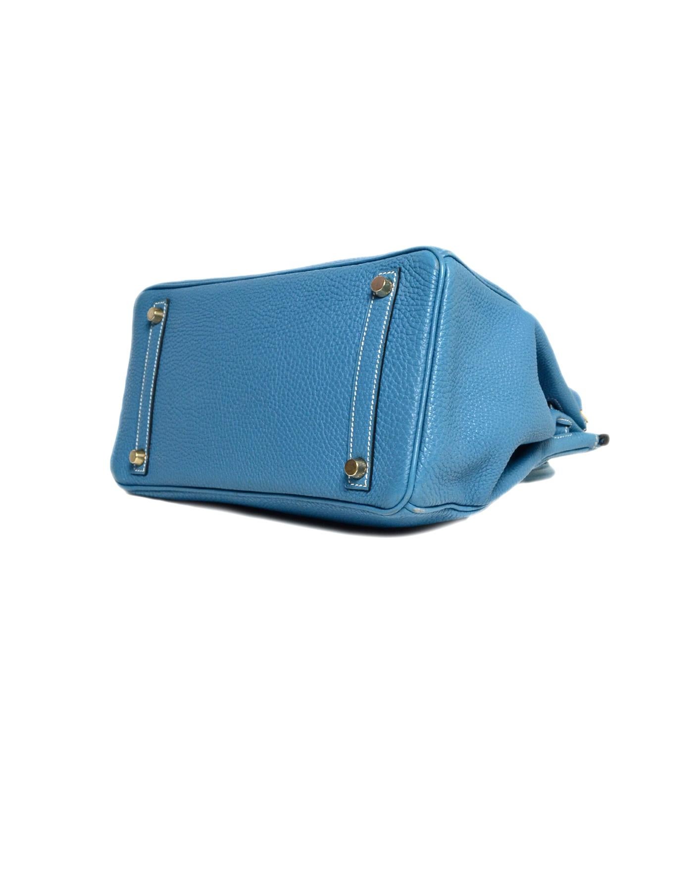 Hermes Blue Jean 30cm Birkin Bag In Good Condition In New York, NY
