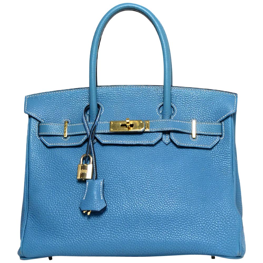 Hermes Blue Jean 30cm Birkin Bag