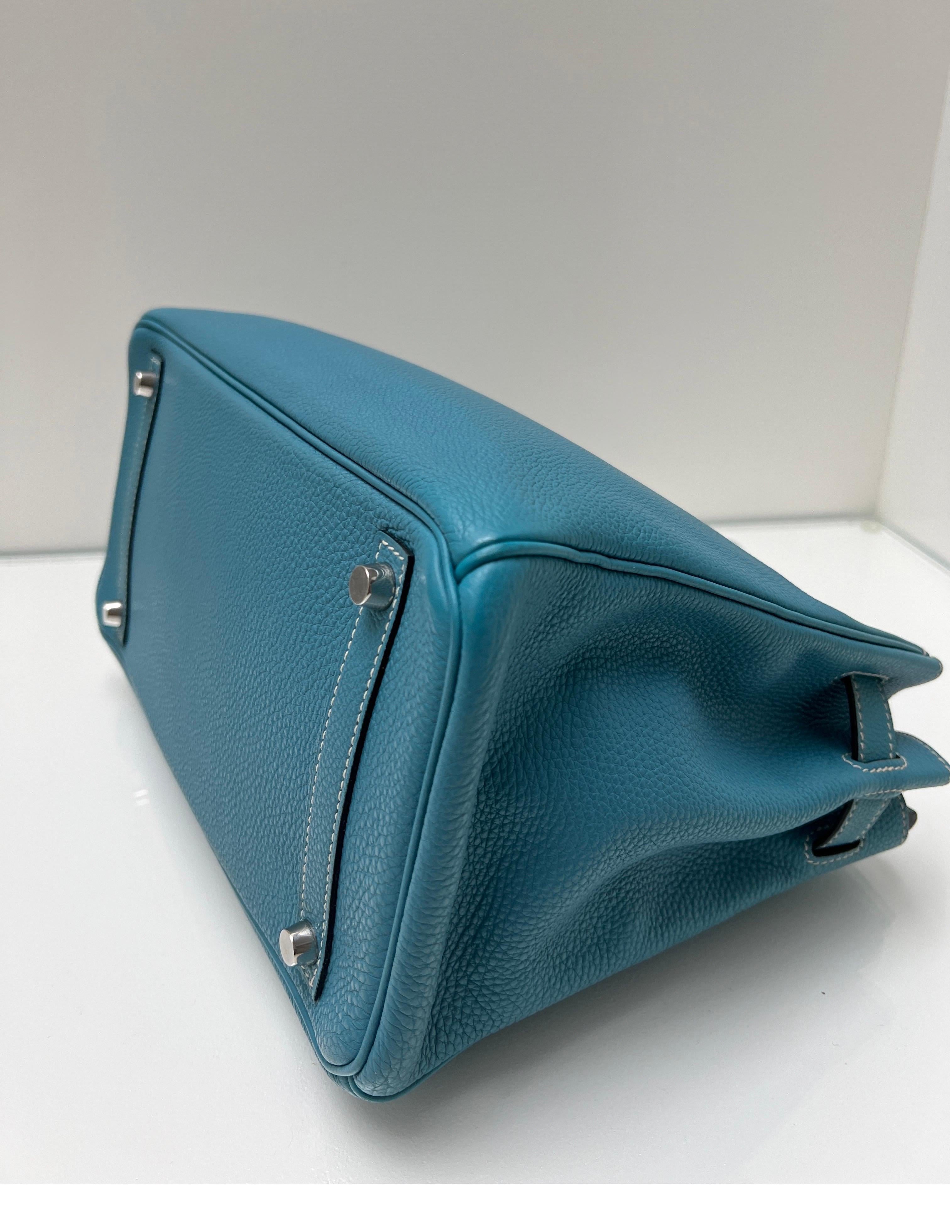 Hermes Blue Jean Birkin 30 Bag 6