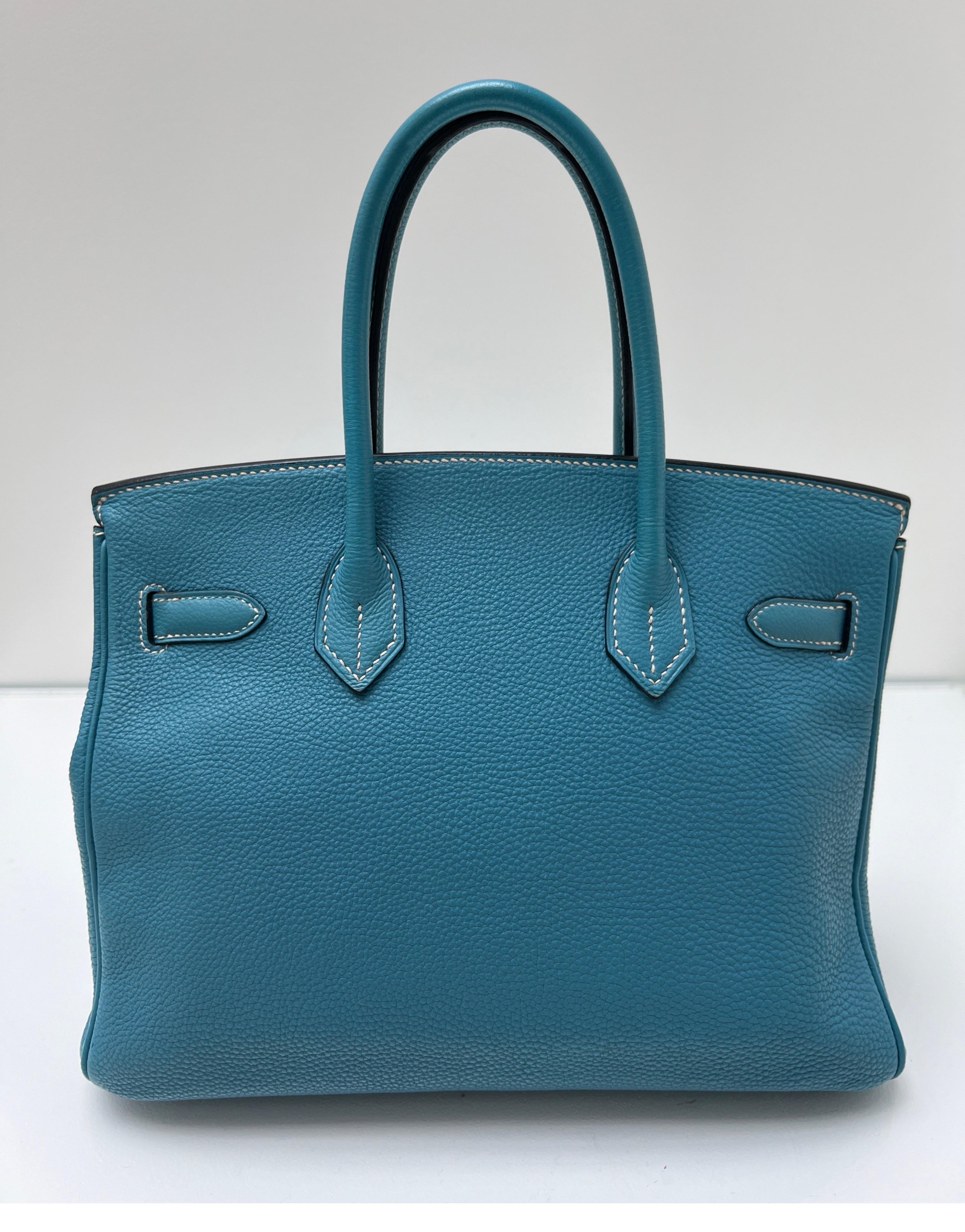 Hermes Blue Jean Birkin 30 Bag 15