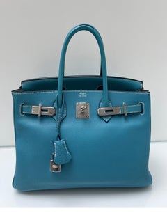 Hermes Blue Jean Birkin 30 Bag