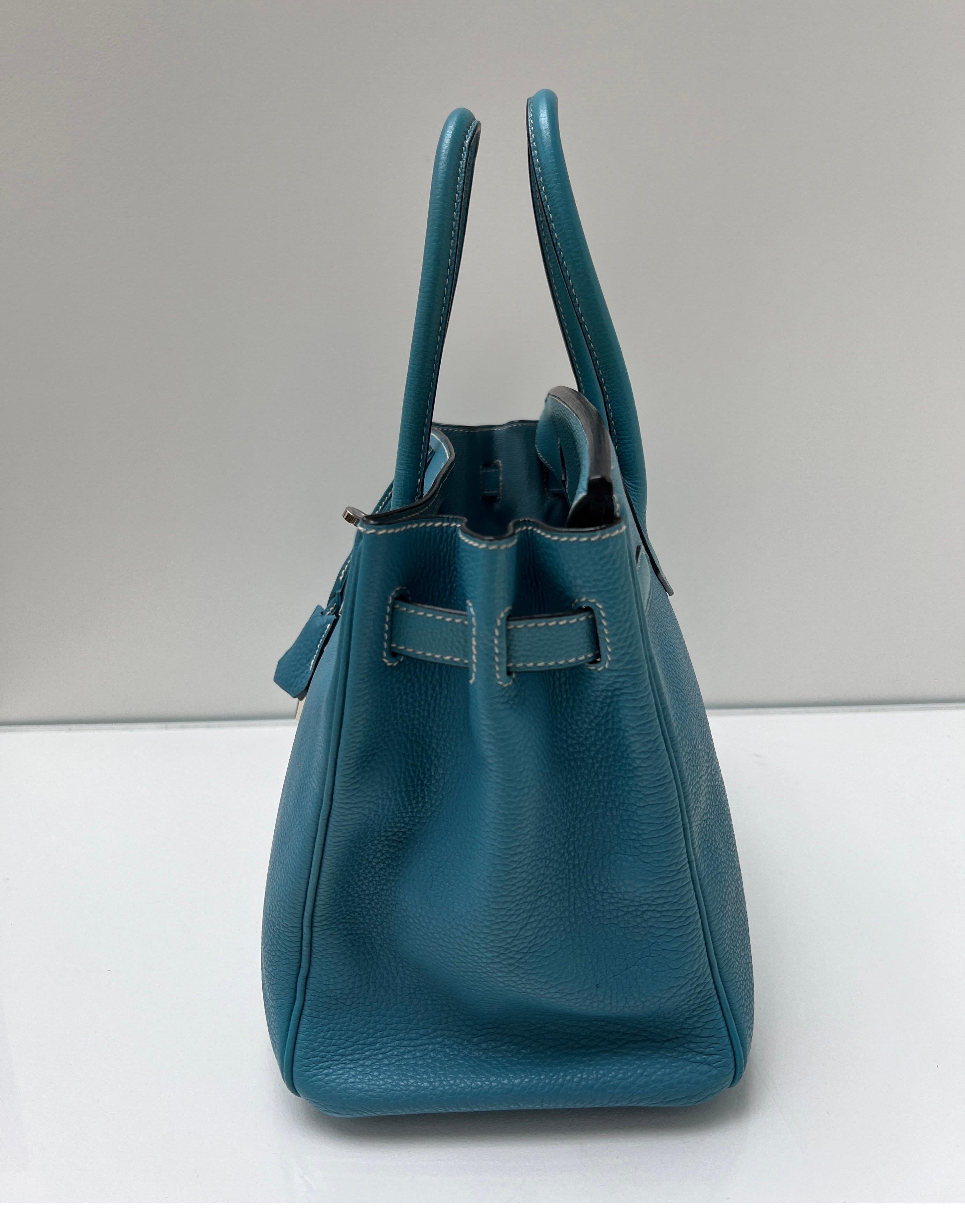 Women's or Men's Hermes Blue Jean Birkin 30 Bag