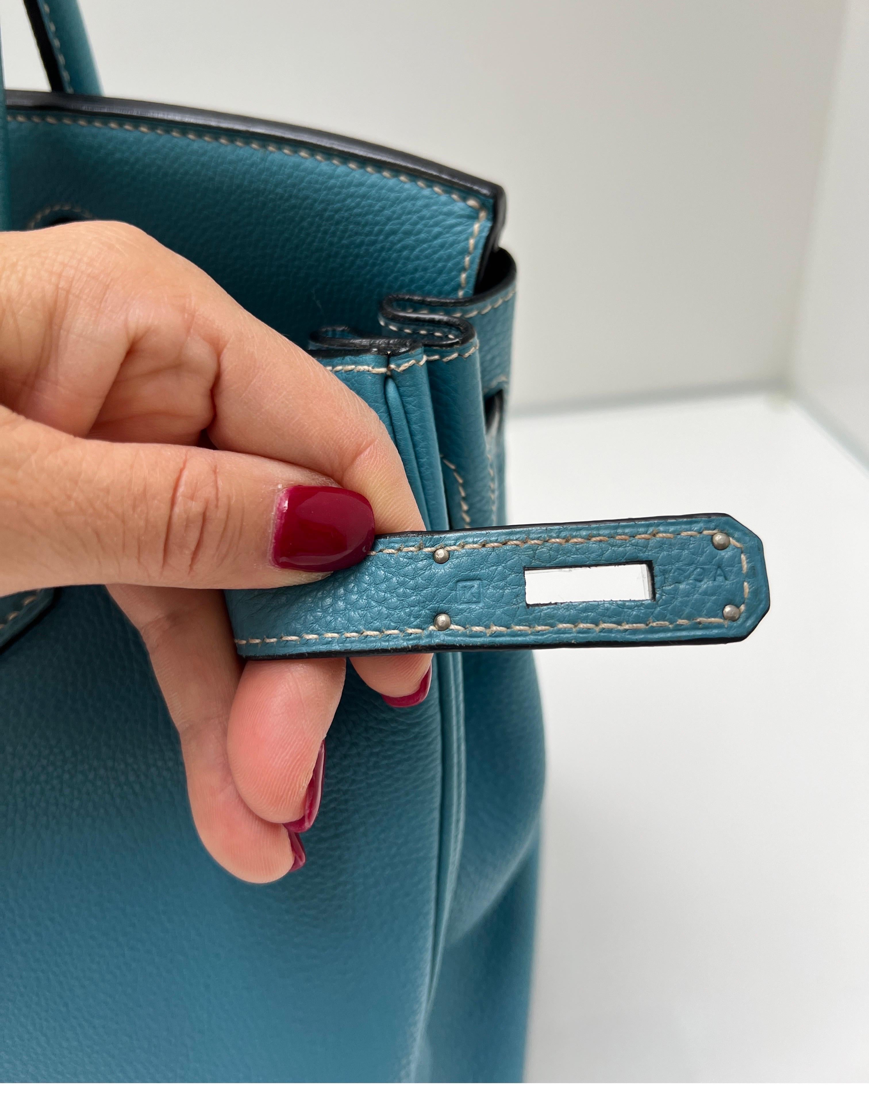Hermes Blue Jean Birkin 30 Bag 3