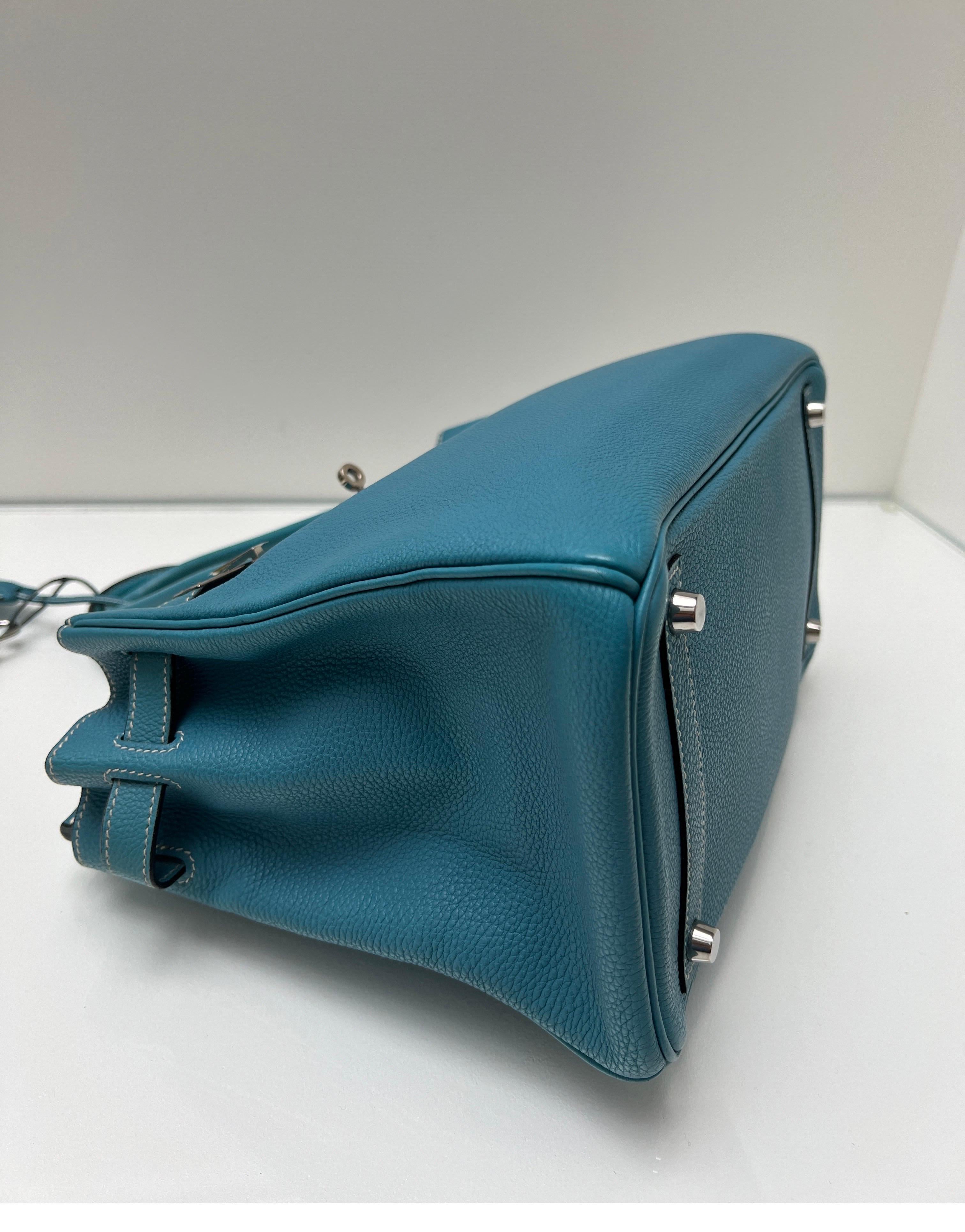 Hermes Blue Jean Birkin 30 Bag 5