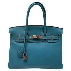 Hermes Blue Jean Birkin 30 Bag
