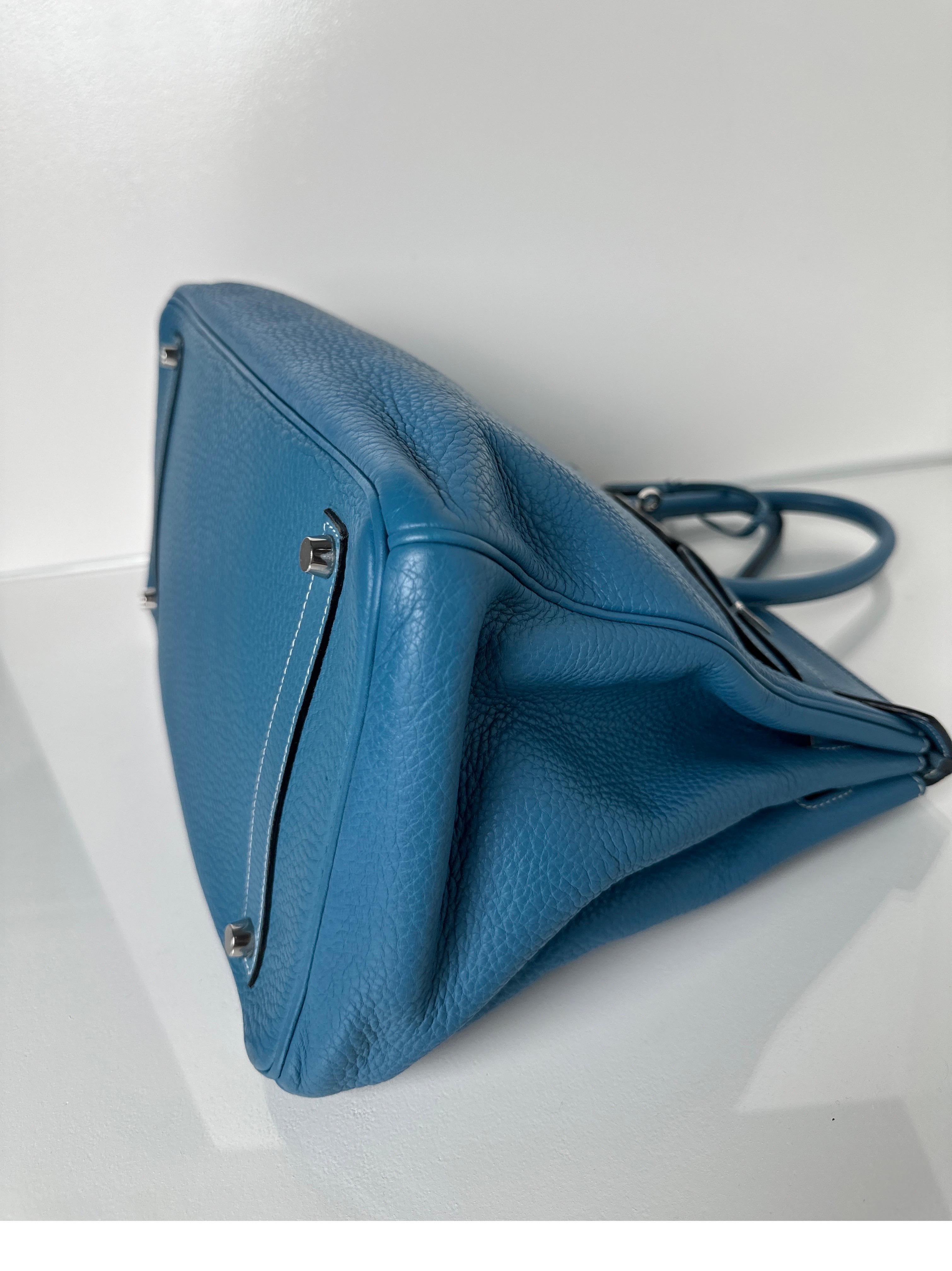 Sac Hermes Birkin 35 Jean bleu 5