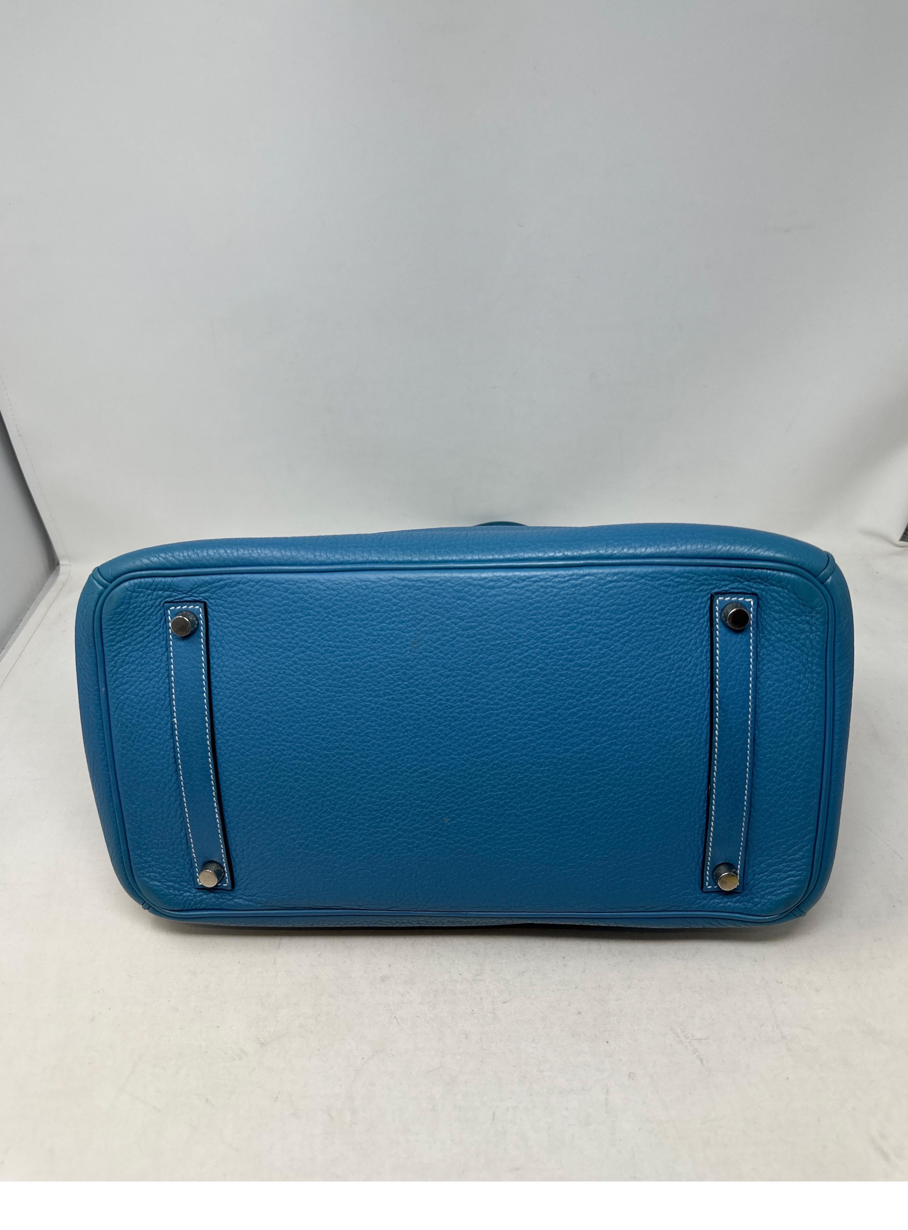 Hermes Blue Jean Birkin 35 Bag  For Sale 8