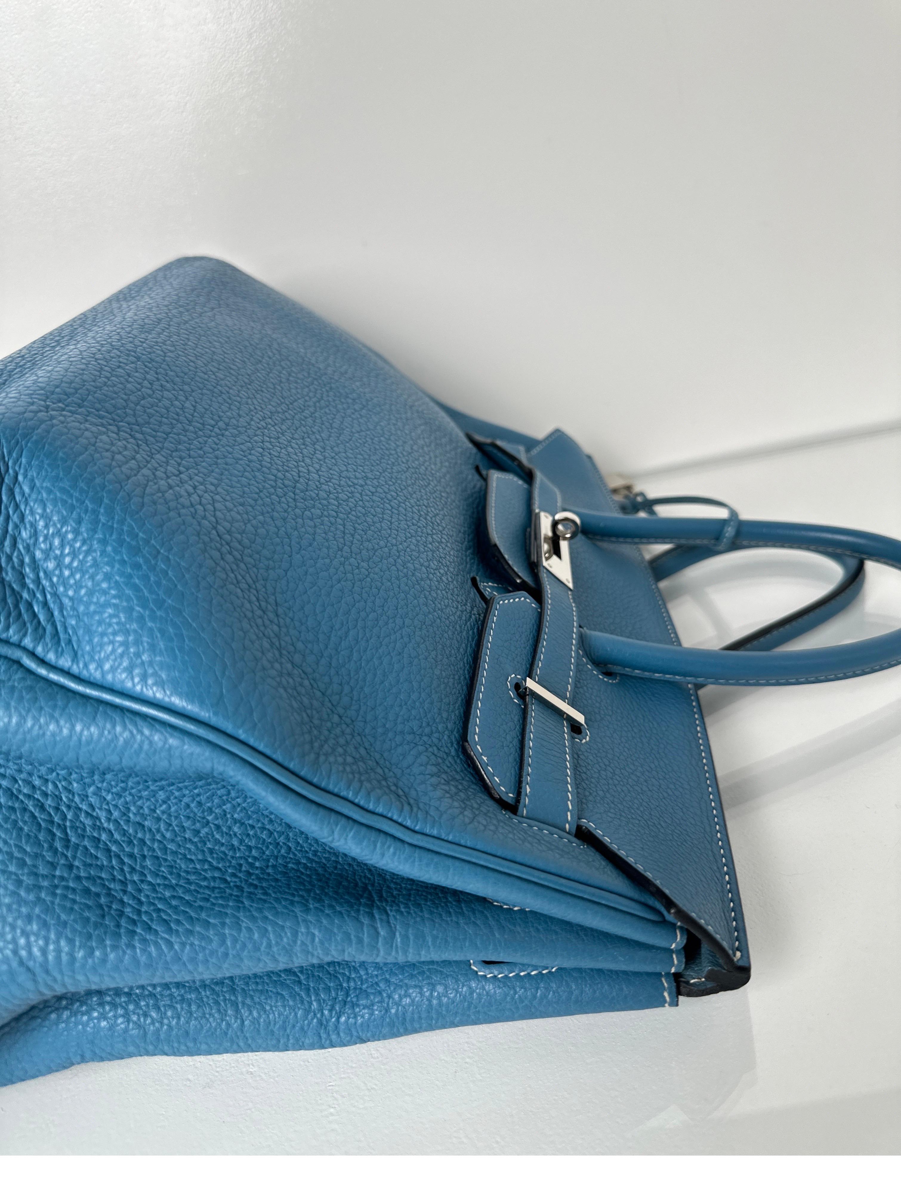 Sac Hermes Birkin 35 Jean bleu 7